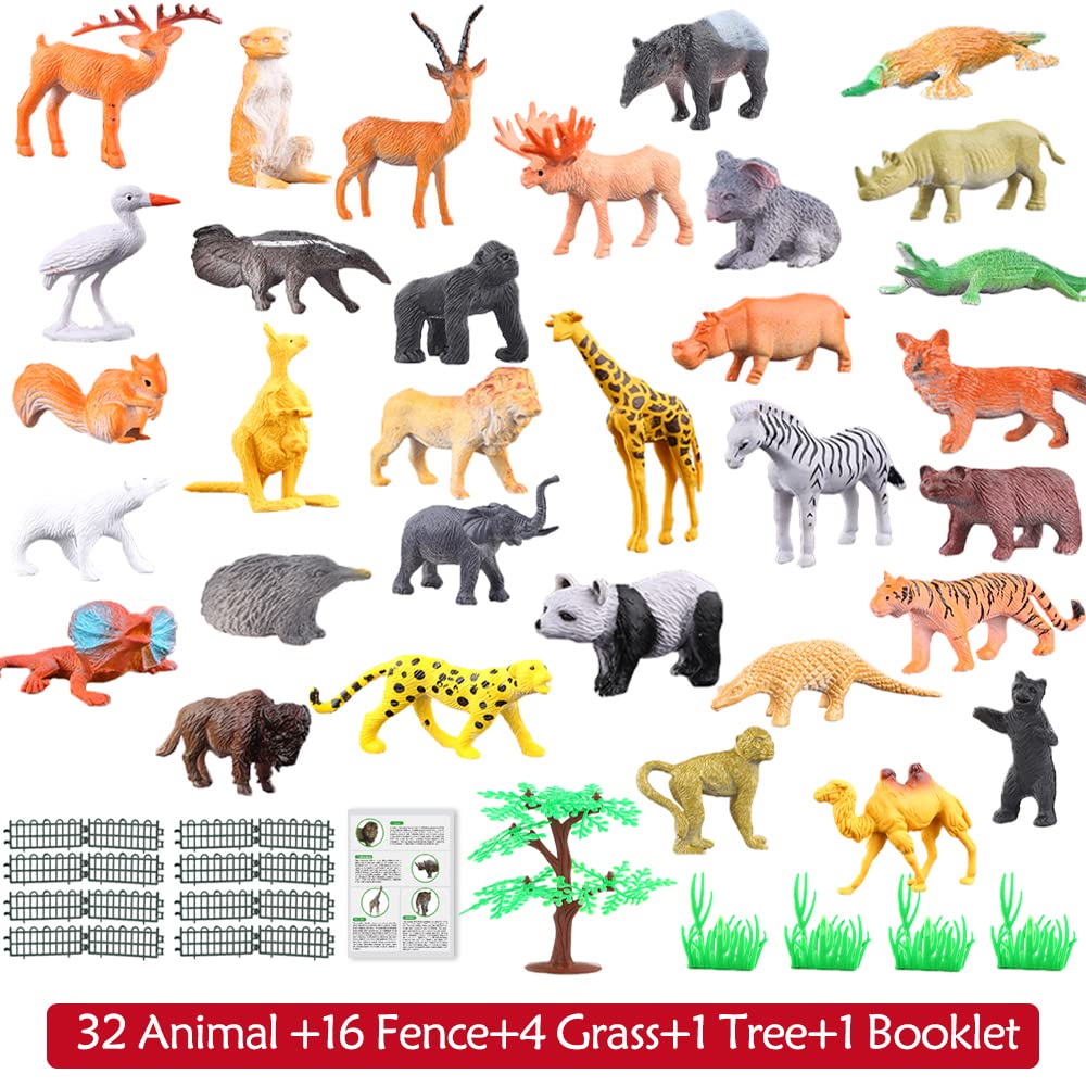 ValeforToy Animals Figure 54-Piece Jungle Set - Realistic Wild Animal Toys for Kids