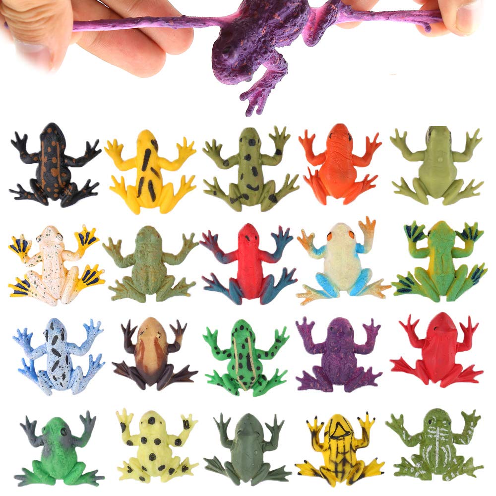 ValeforToy Mini Rubber Frog Sets — Non-Toxic 2-Inch Stretchy Toys in Gift Bag