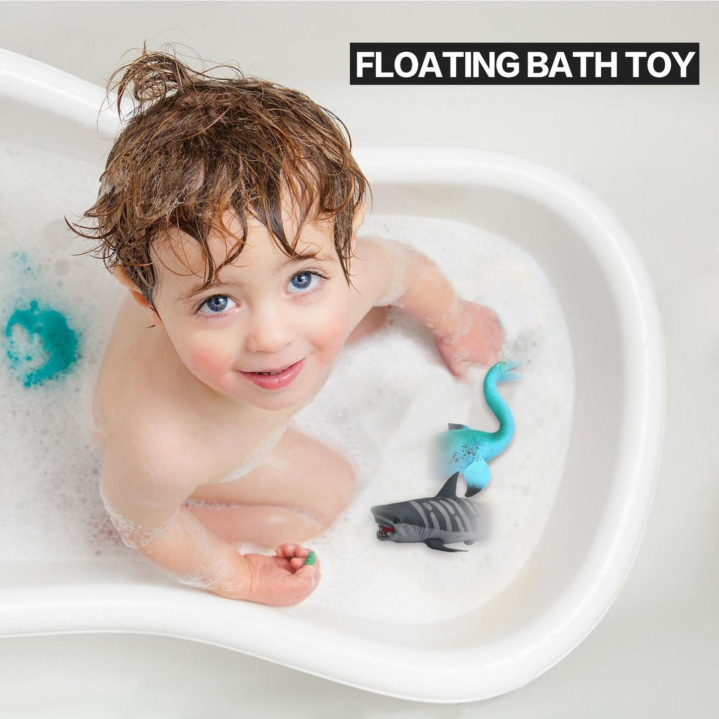 ValeforToy Ocean Sea Animal Bath Toy Set — 8-Inch Floating TPR, Color-Changing (8 Pack Random)