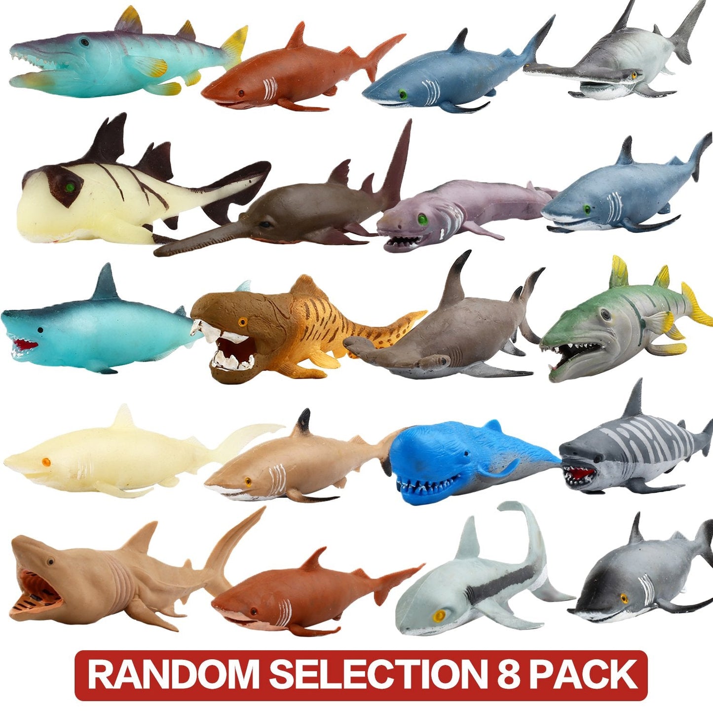 ValeforToy Ocean Sea Animal Bath Toy Set — 8-Inch Floating TPR, Color-Changing (8 Pack Random)