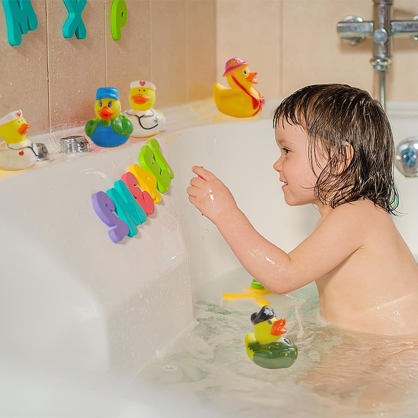 ValenLyra 200-Pack Rubber Ducks – Bulk 2.3-Inch Bath Toys, 100 Varieties