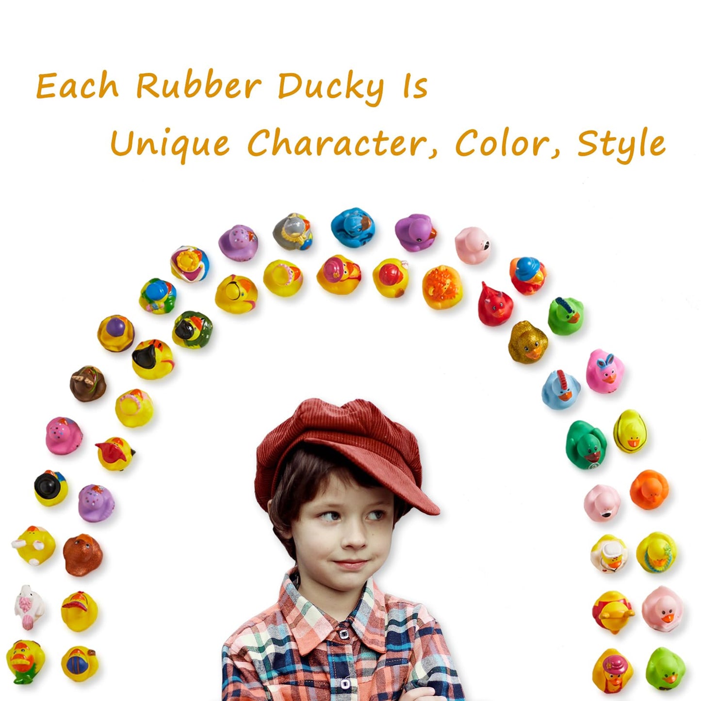 ValenLyra 200-Pack Rubber Ducks – Bulk 2.3-Inch Bath Toys, 100 Varieties