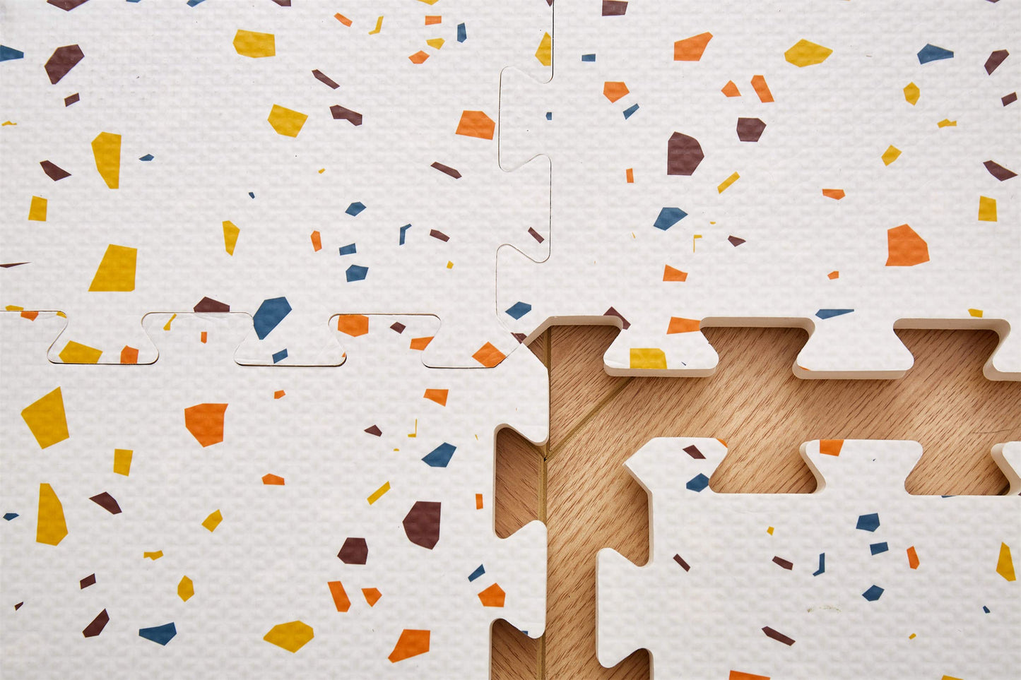 Valioza Terrazzo Playmat – Large 180 x 120 cm, Non-Toxic Interlocking Puzzle Mat