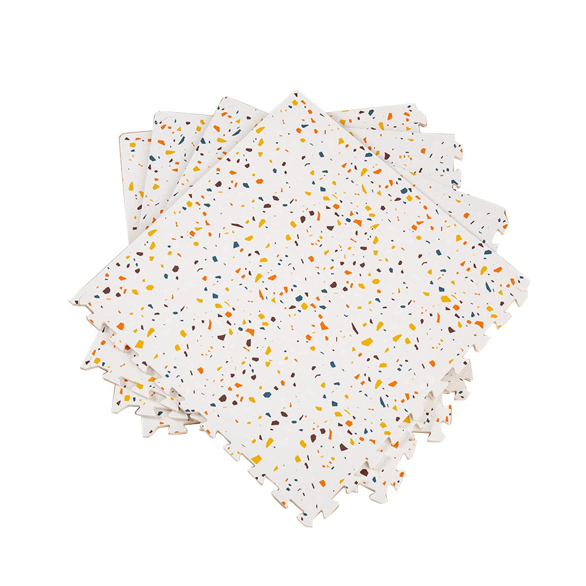 Valioza Terrazzo Playmat – Large 180 x 120 cm, Non-Toxic Interlocking Puzzle Mat