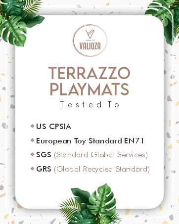 Valioza Terrazzo Playmat – Large 180 x 120 cm, Non-Toxic Interlocking Puzzle Mat