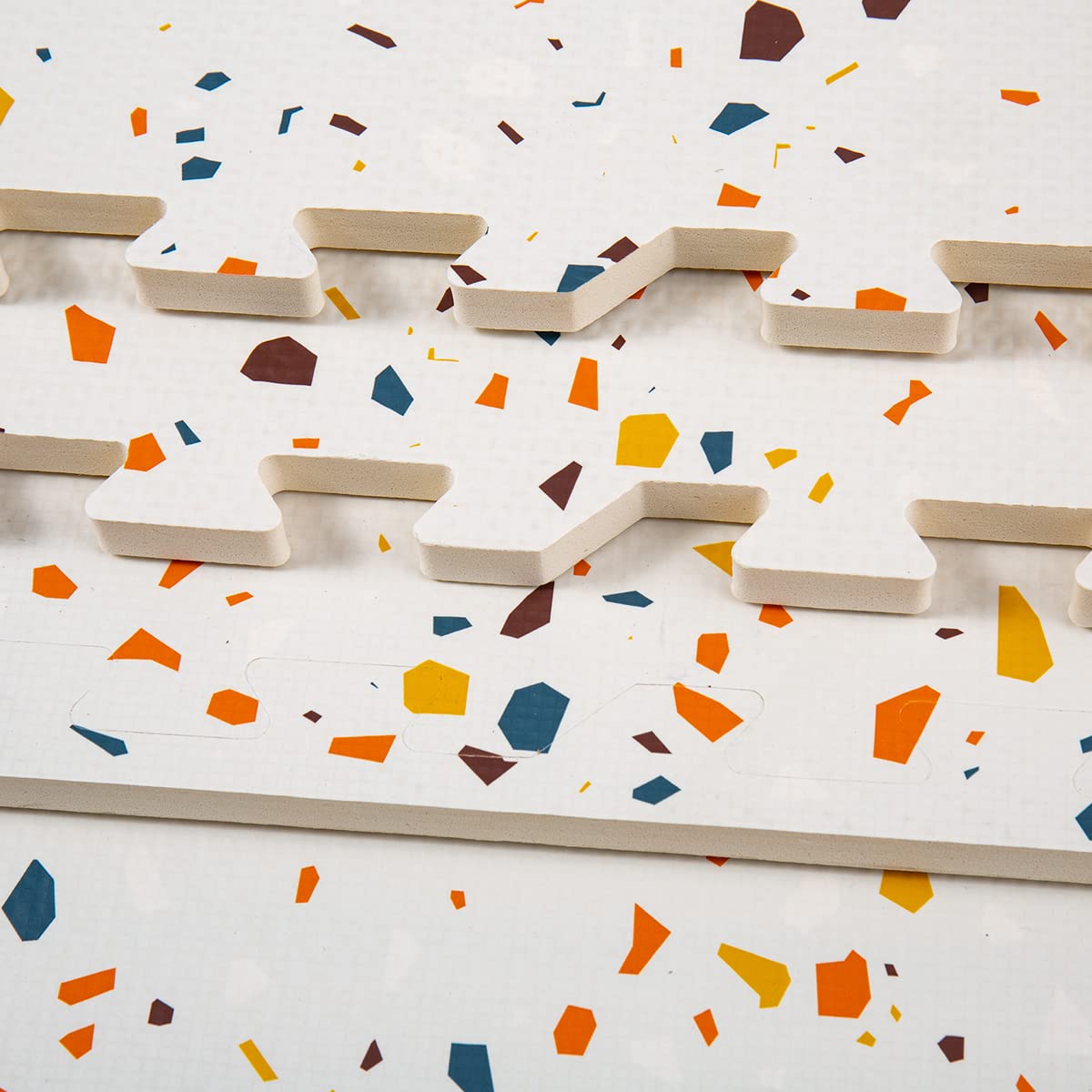 Valioza Terrazzo Playmat – Large 180 x 120 cm, Non-Toxic Interlocking Puzzle Mat