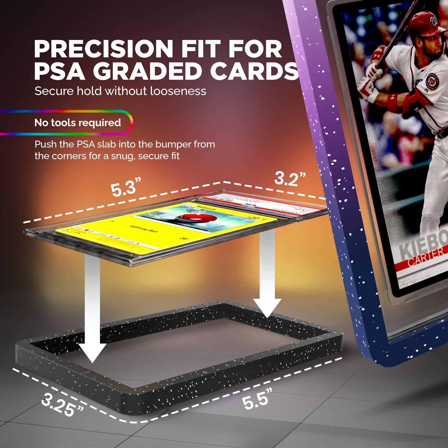 VALUN PSA Slab Bumper 10 Pack (Multi-Color) – Hard TPU Slab Protector for PSA Slabs