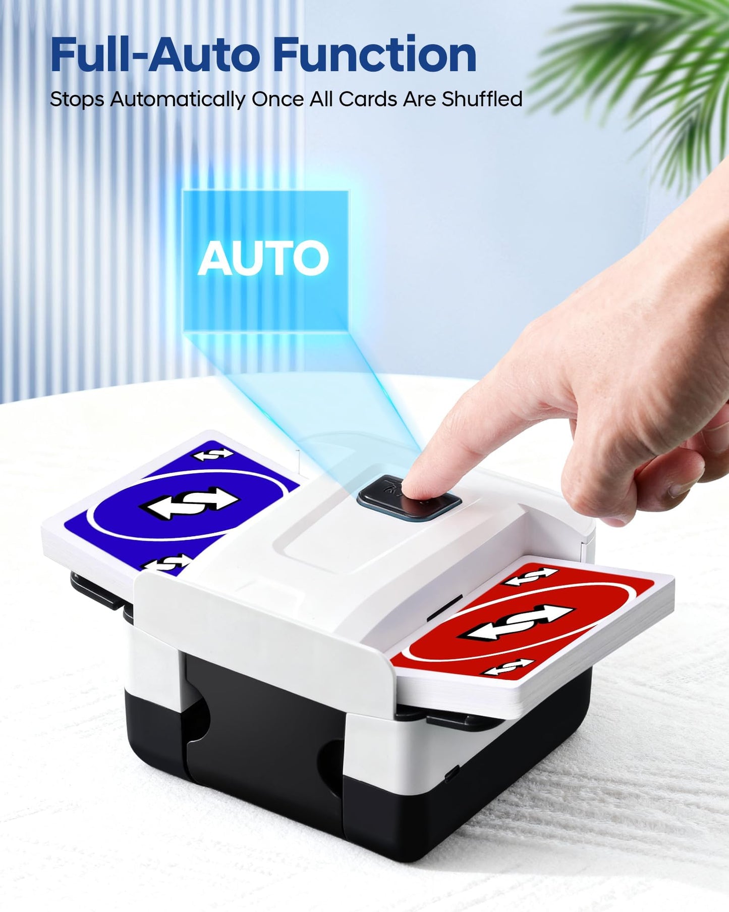 VAMODI Automatic Card Shuffler for 1–2 Decks – Auto Mode, Low Noise, USB-C Rechargeable
