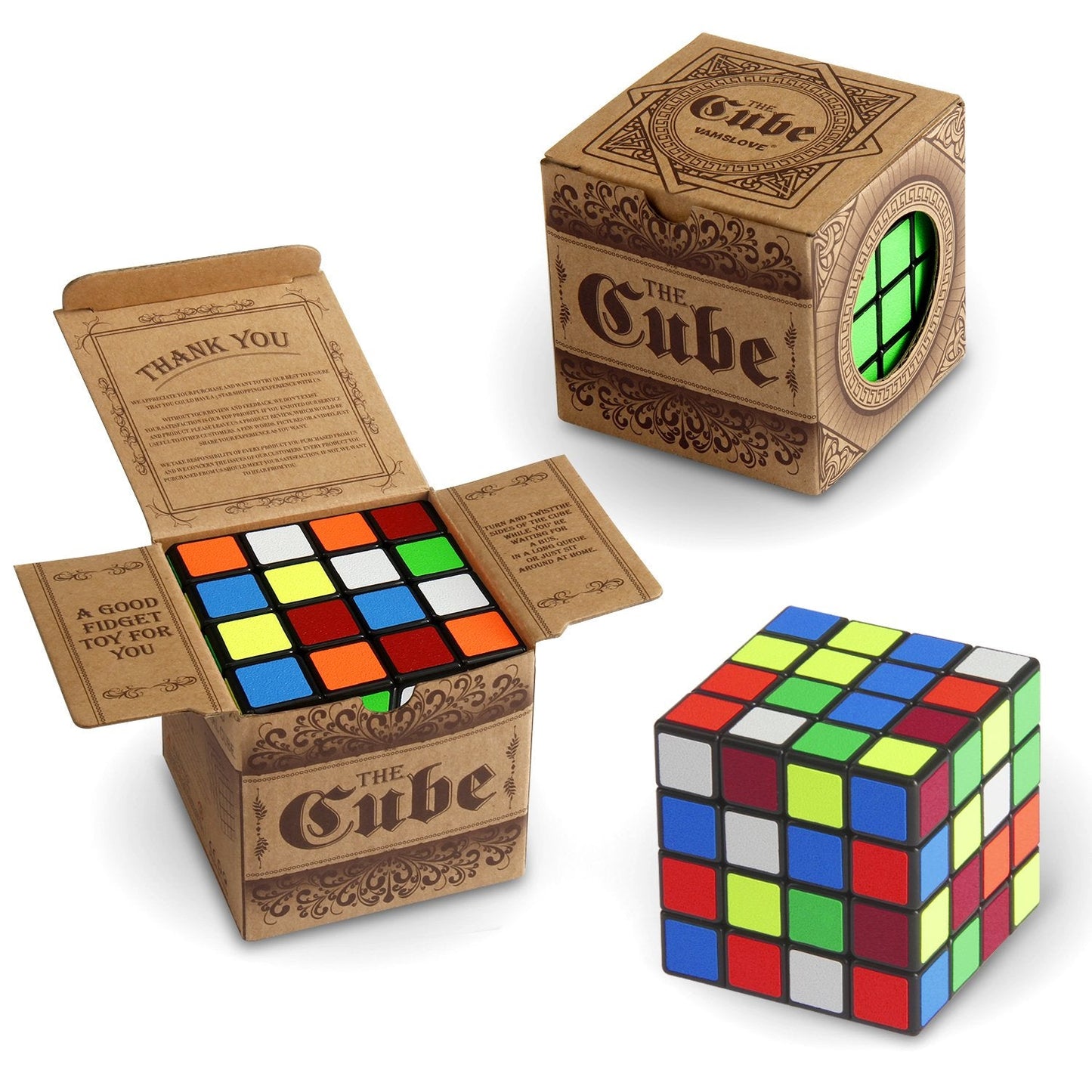 Vamslove Speed Cube 4x4x4 – Smooth Turning Brain Teaser for All Ages