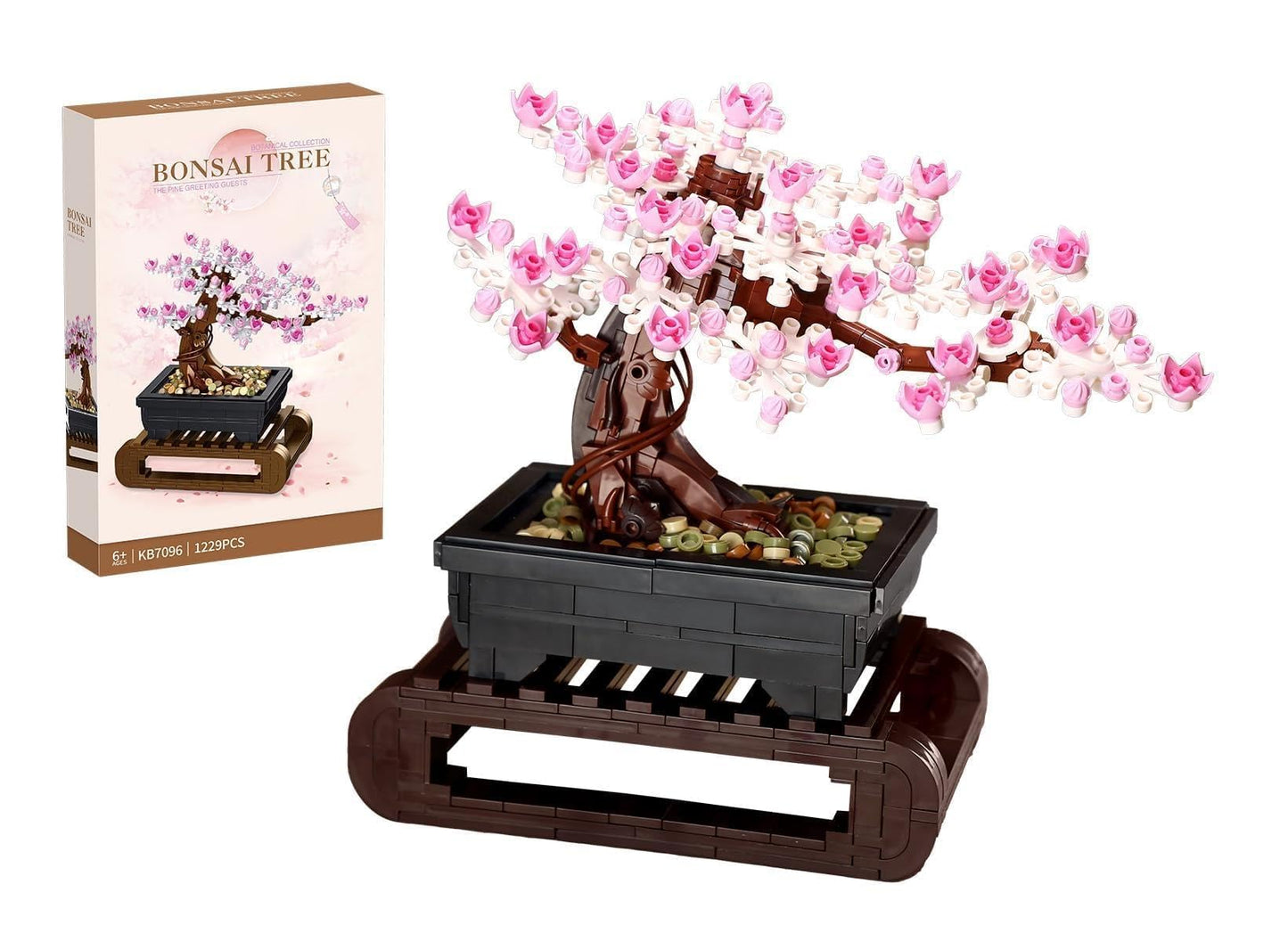 Vamuss 3-in-1 Lego Bonsai Tree Building Set — Cherry Blossom for Adults