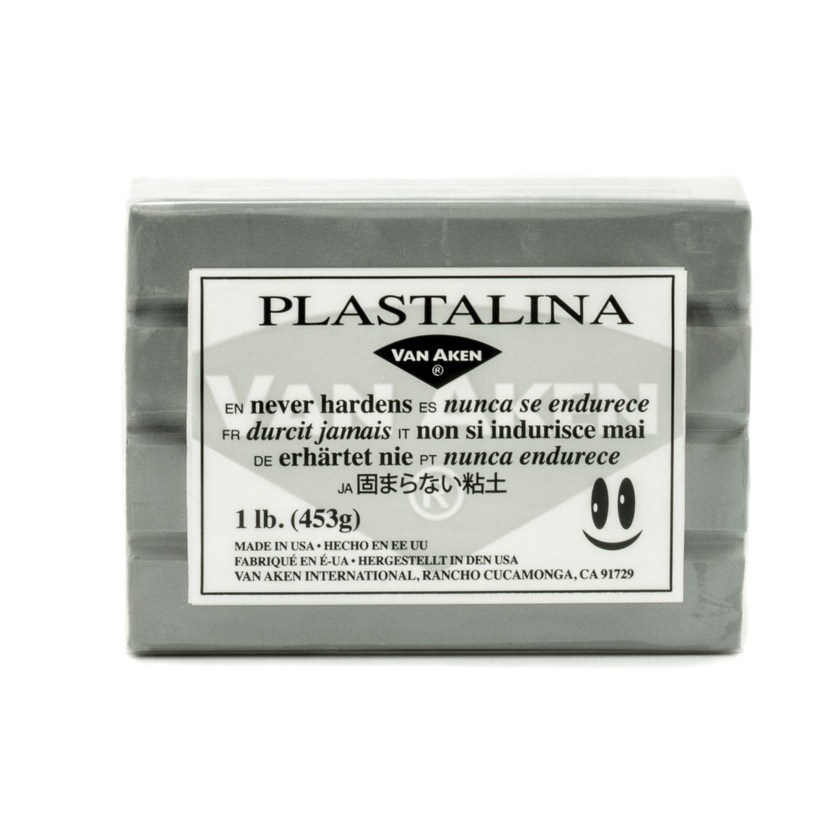 Van Aken Plastalina Modeling Clay – Gray, 1 lb | Pliable Oil-Based Pigmented Clay for Artists
