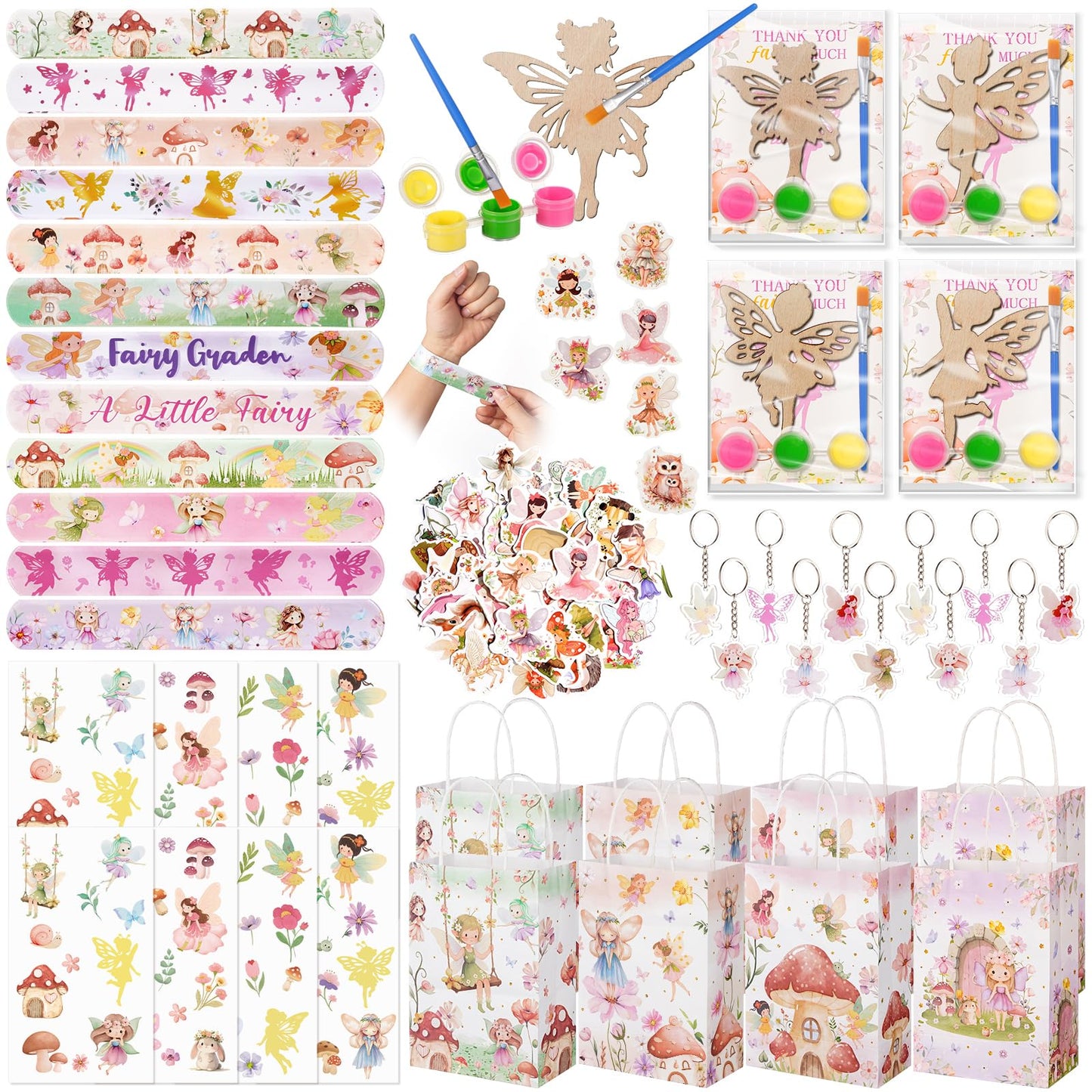Vanblue 140 Pcs Fairy Party Favors – Floral Fairy Theme Birthday Decorations & DIY Craft Kits