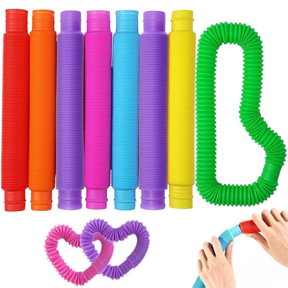 Vanblue Large 8-Piece Pop Tubes – Sensory Fidget Toys for Kids & Adults