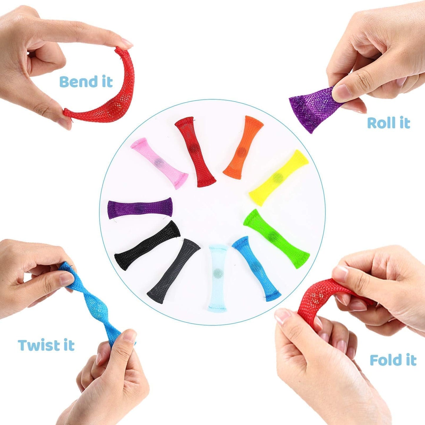 Vanblue Marble Mesh Fidget Toy 10Pcs – Colorful Sensory Set for Focus and Calm