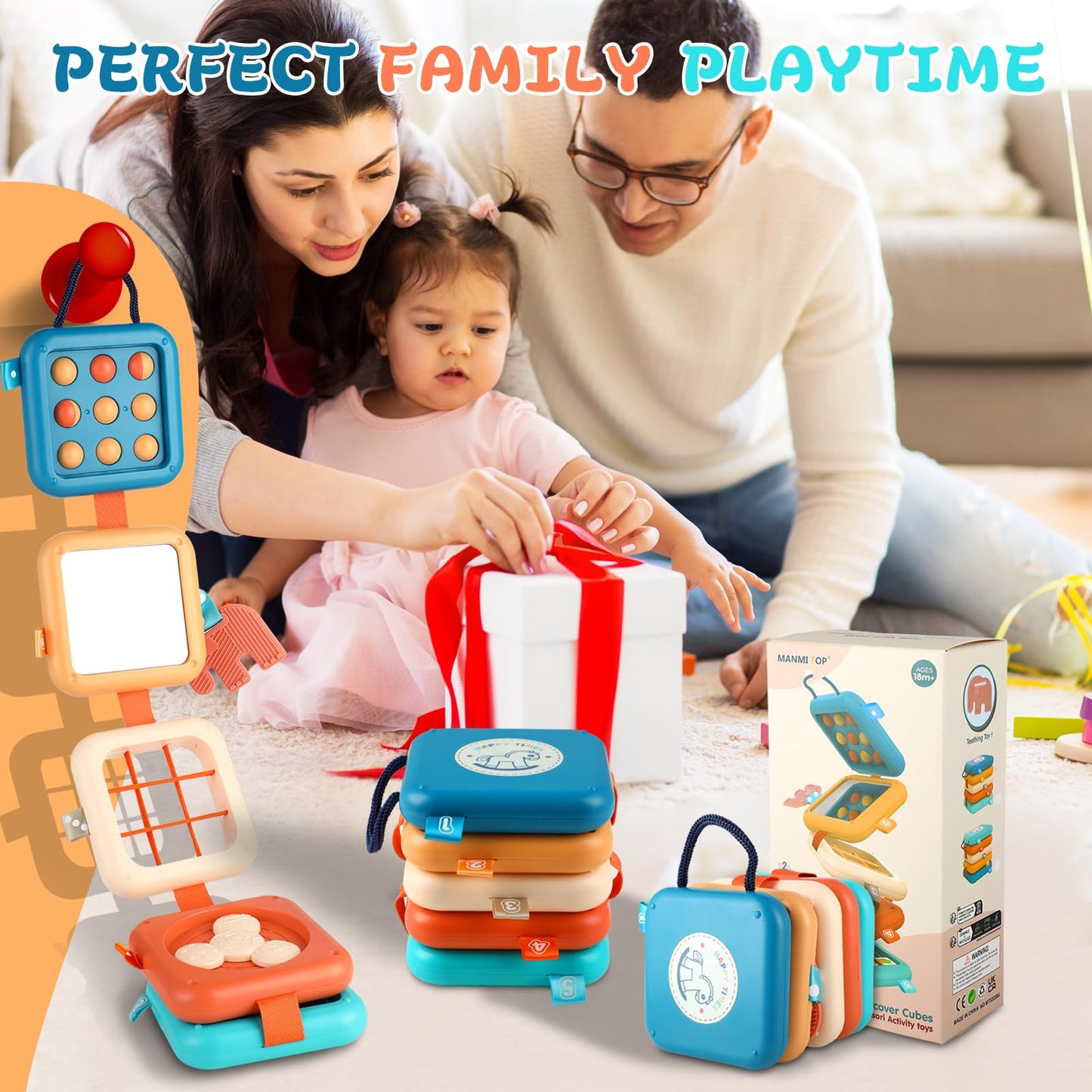 Vanchief Busy Board 8-in-1 Montessori Toy for 1 Year Olds | Travel-Friendly