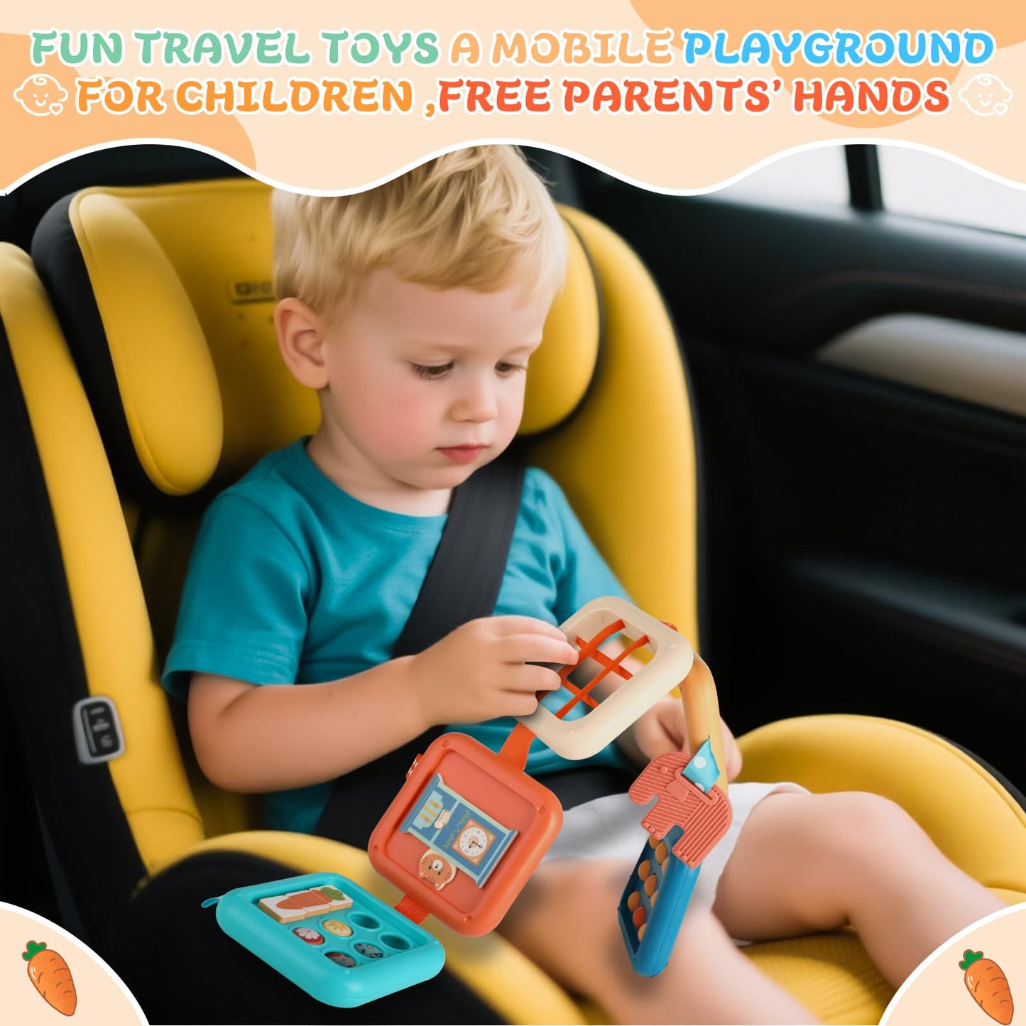 Vanchief Busy Board 8-in-1 Montessori Toy for 1 Year Olds | Travel-Friendly