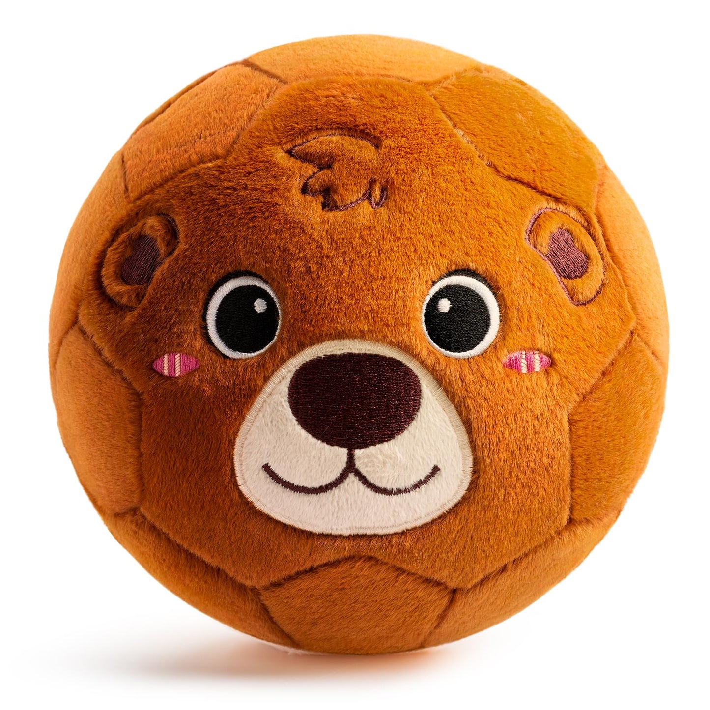VangeBow Bear Plush Indoor Soccer Ball for Toddlers 1-3 | Quiet, Soft Plush Ball with Pump Included