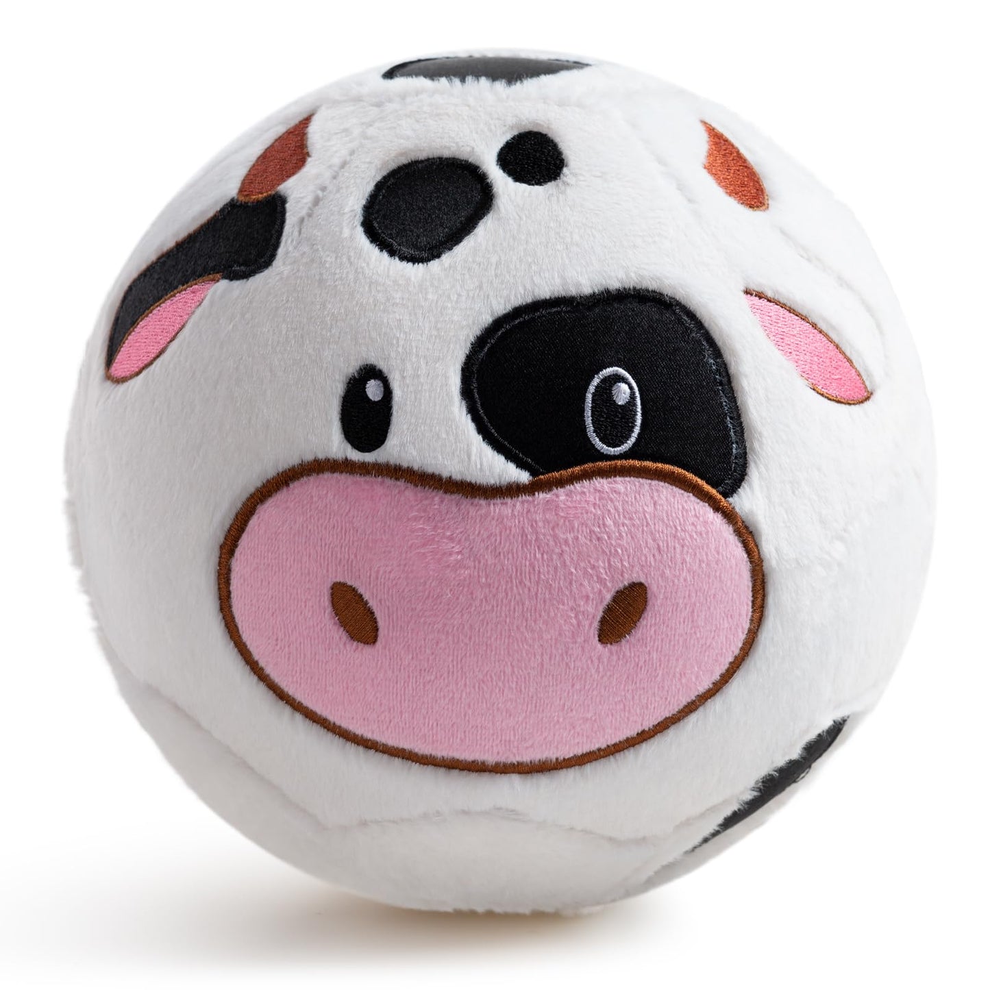 VangeBow Silent Indoor Cow Plush Soccer Ball for Toddlers 1-3 | Soft, Lightweight Play