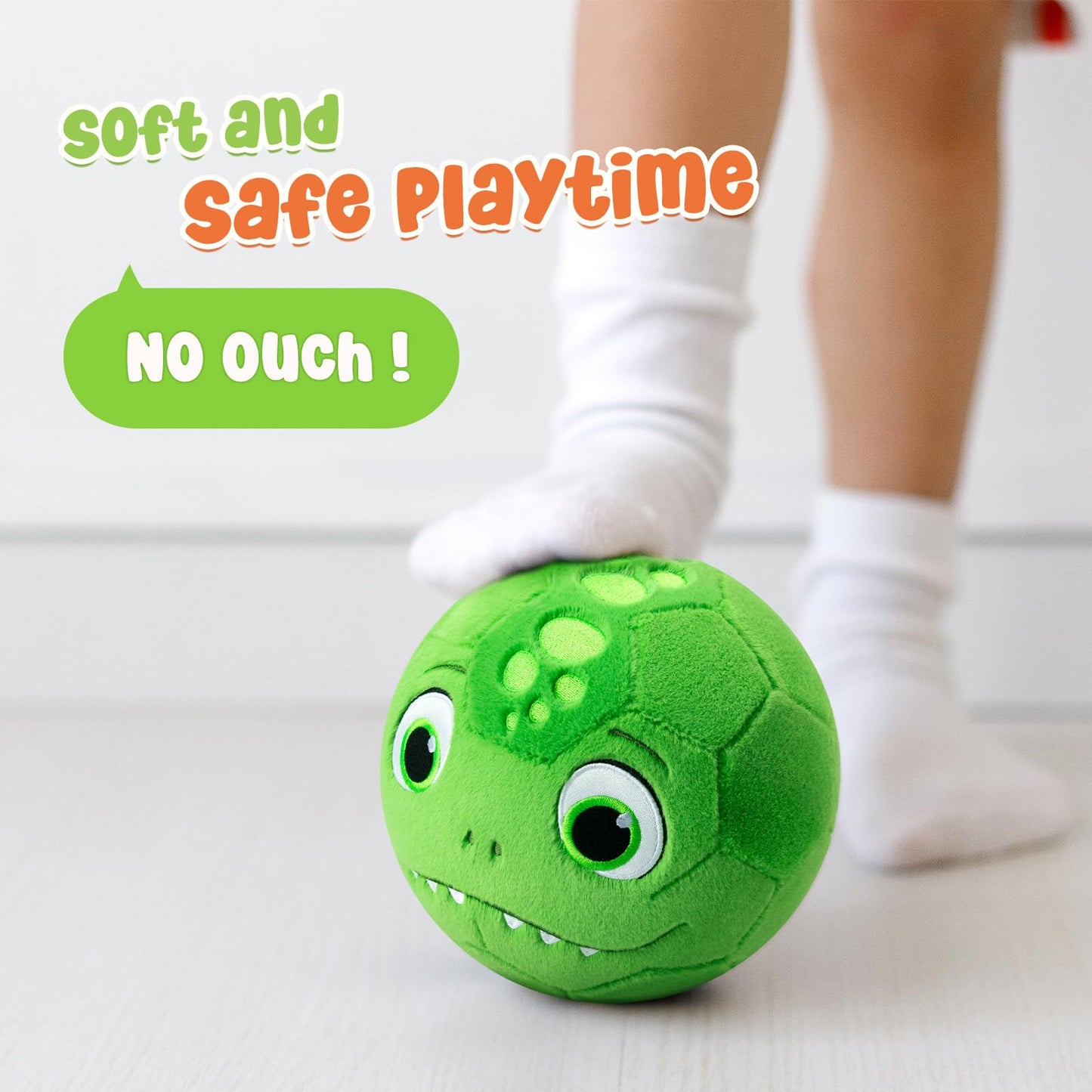 VangeBow 3 Pack Soft Plush Sports Balls for Toddlers | 5in Soccer & Basketball, 6.5in Football