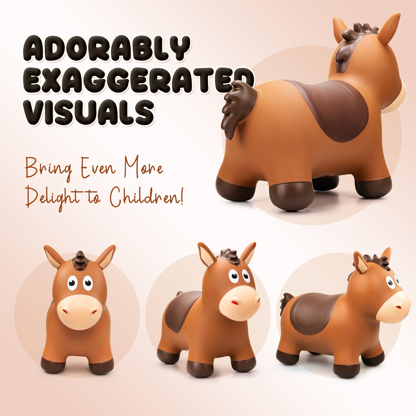 VangeBow Bouncy Horse for Toddlers 1-3 – Inflatable Ride-On Toy with Pump | Indoor & Outdoor Fun