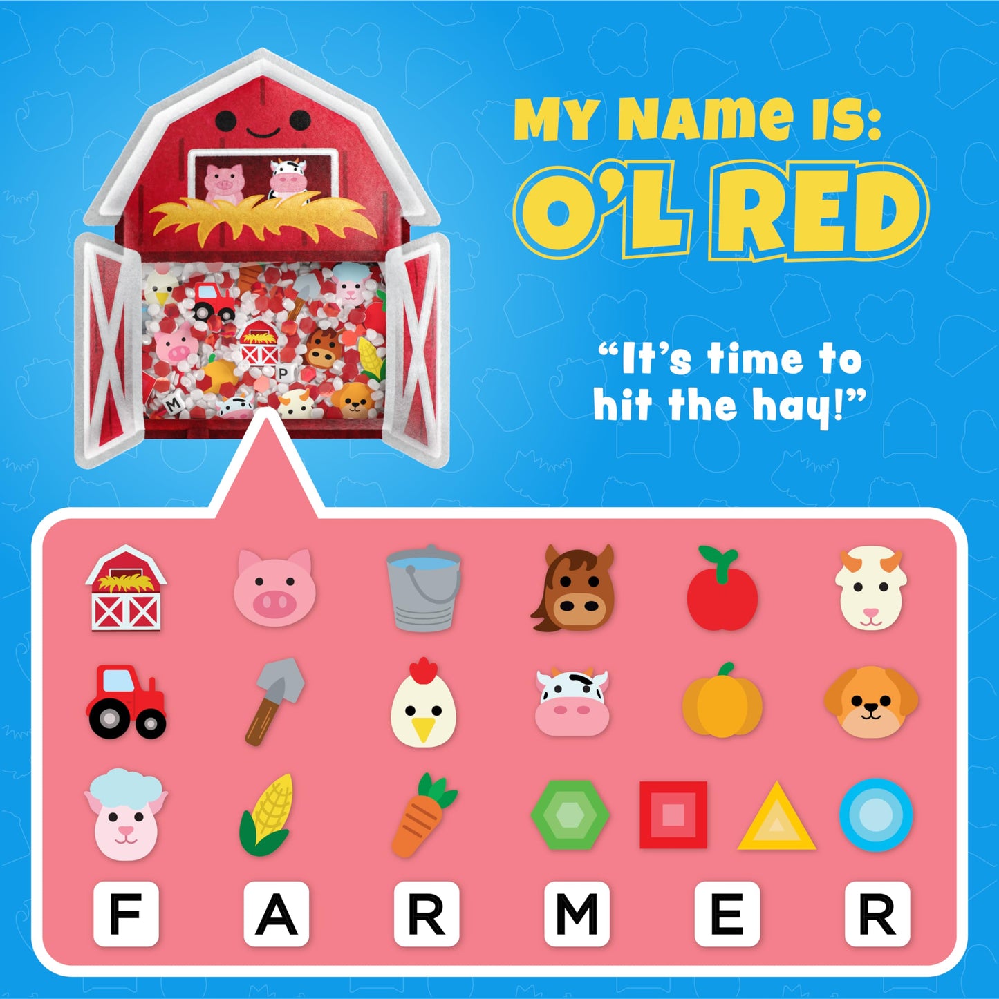 Vango BIZYBOO Ol' Red – Original Seek & Find Plush for Kids 2+ | Hidden Object Matching Game