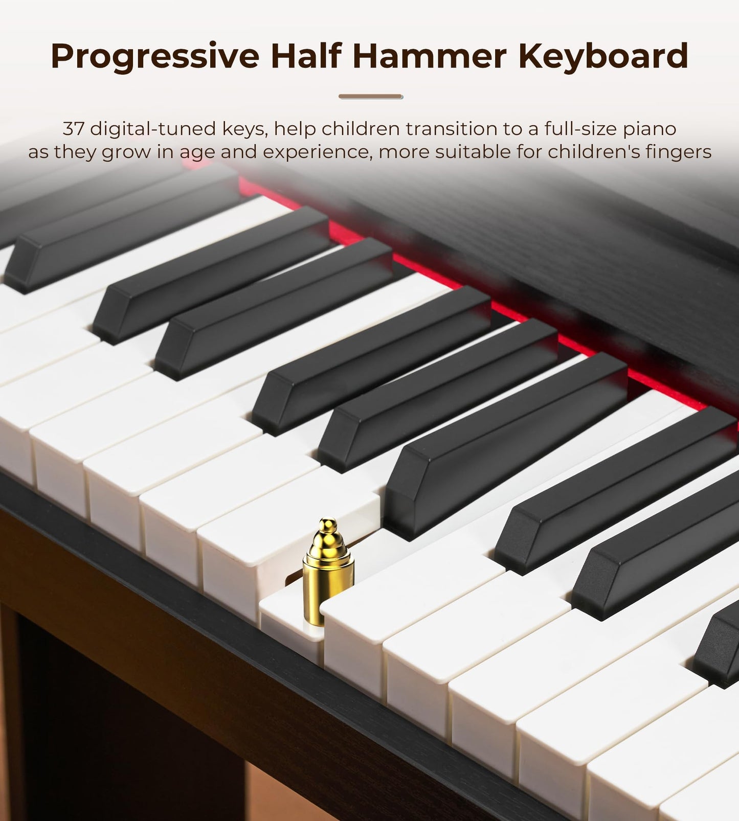 Vangoa Kids Piano Keyboard — 37 Keys Wood Digital Piano for Kids (Classic Black)