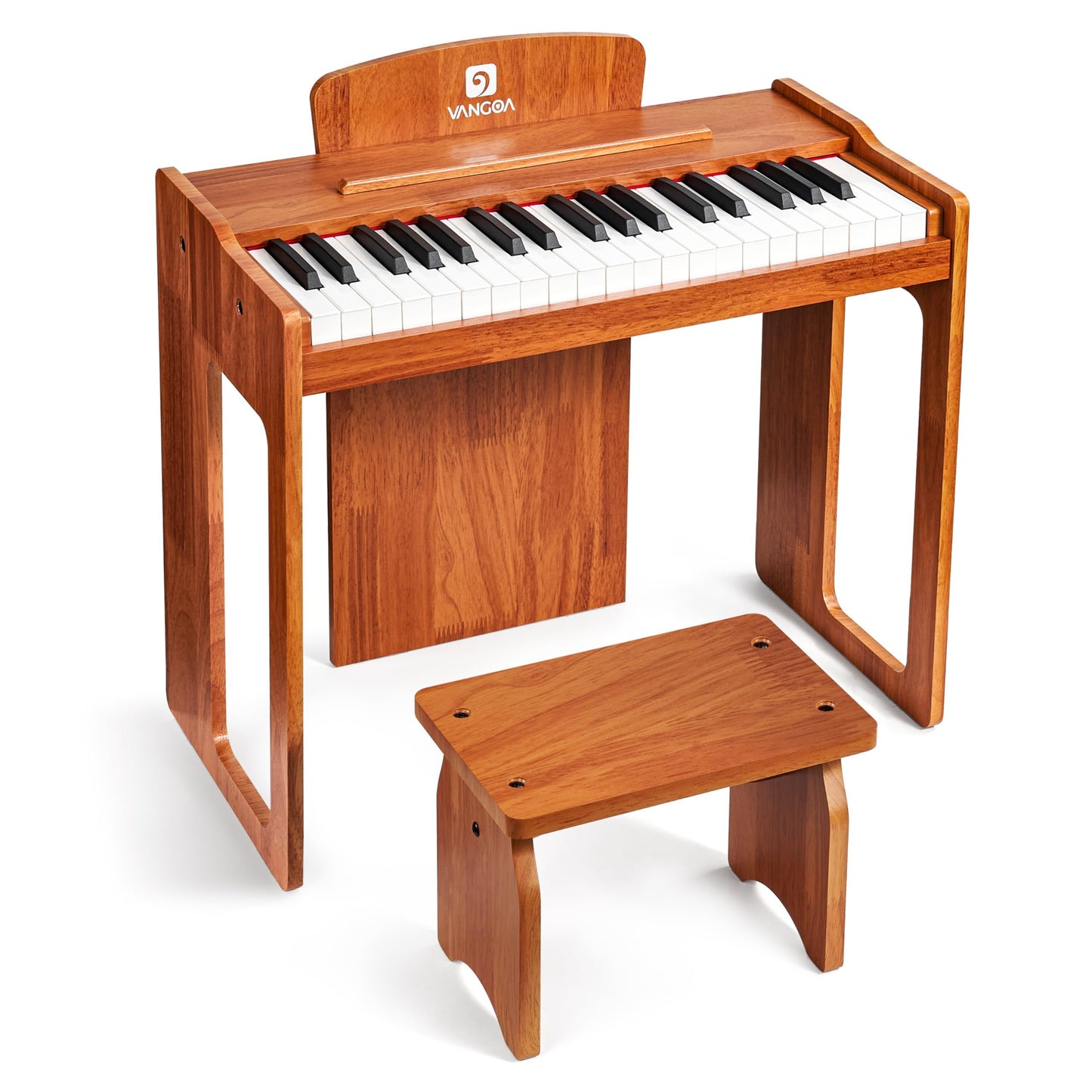 Vangoa Kids Piano 37 Keys Wood Digital Piano for Kids | Solid Wood Yellow