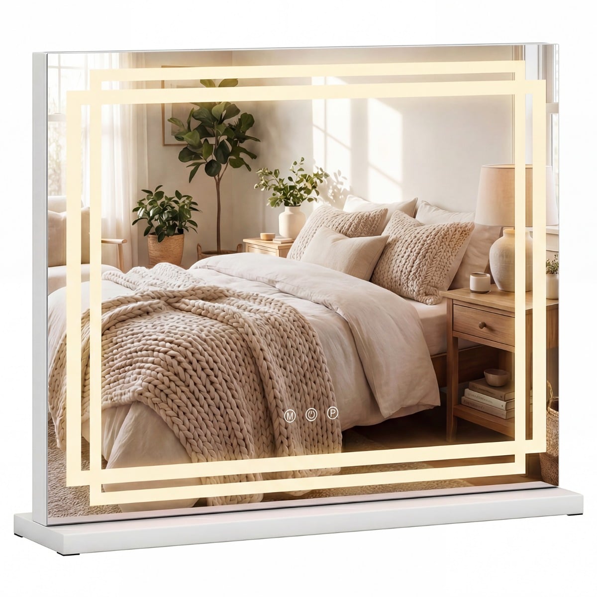 Vanity Mirror Lighted Makeup Mirror with 3 Color Dimmable Lighting Modes-M