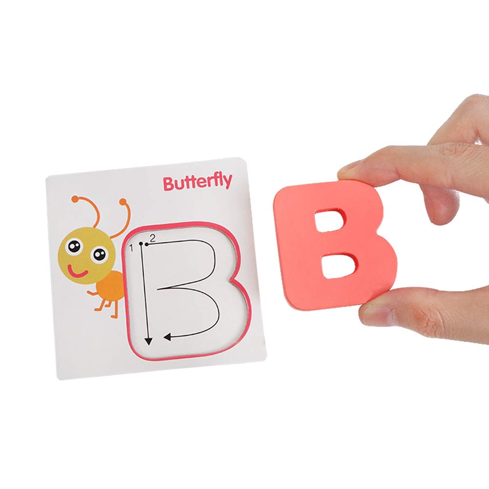 Vankcp 26 Pcs Wooden Letters & Flash Cards Set | Alphabet & Animal Color Recognition Montessori Toys