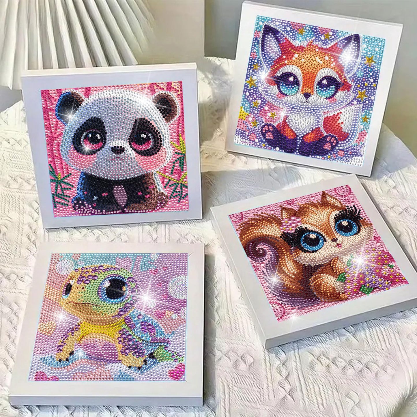 VANKUTL 4-Pack Diamond Art Kits for Kids – Animal Cartoon 5D Diamond Painting (5.9x5.9 in)