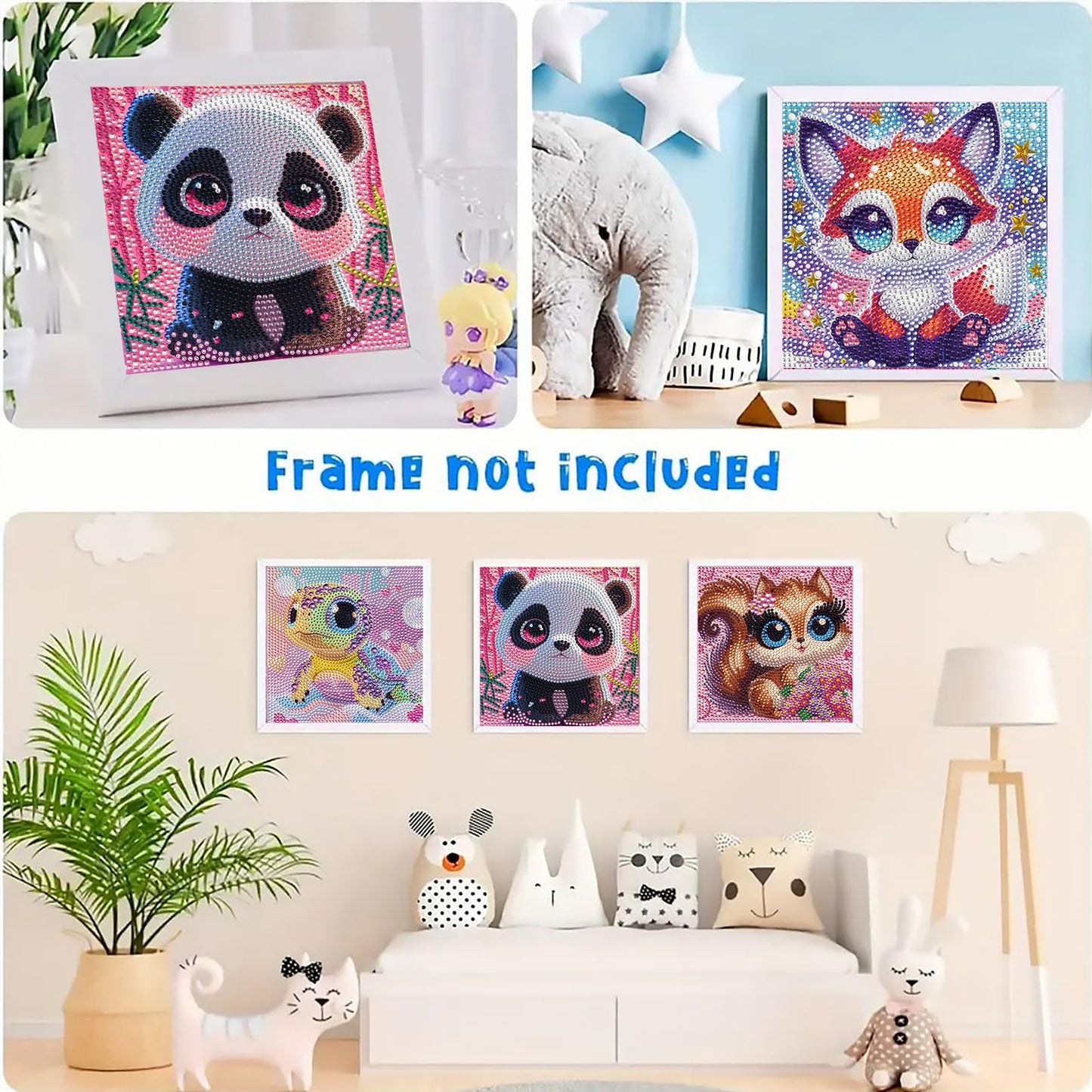 VANKUTL 4-Pack Diamond Art Kits for Kids – Animal Cartoon 5D Diamond Painting (5.9x5.9 in)