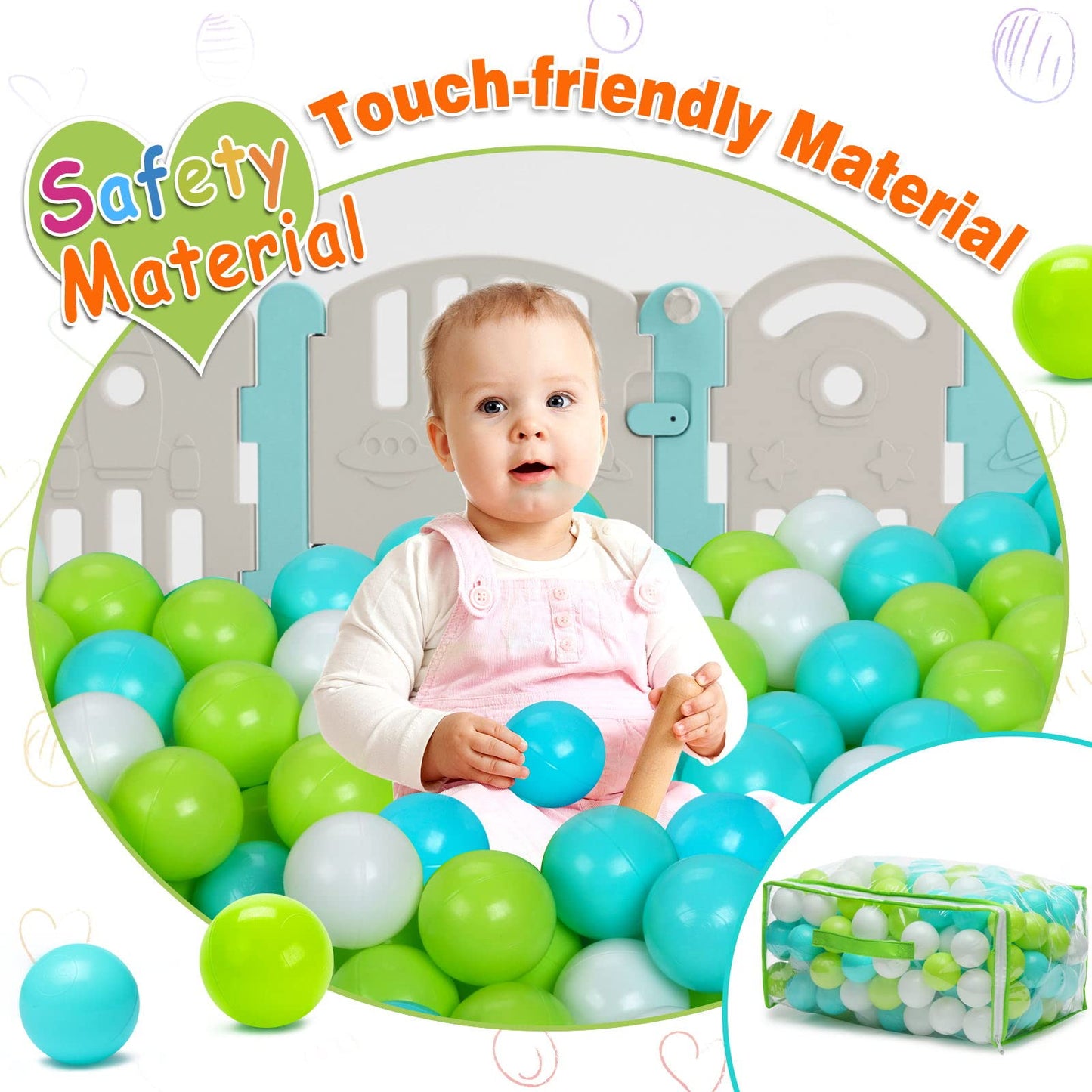 Vanland Ball Pit Balls - Phthalate Free & BPA Free, 2.2-Inch Colorful Set