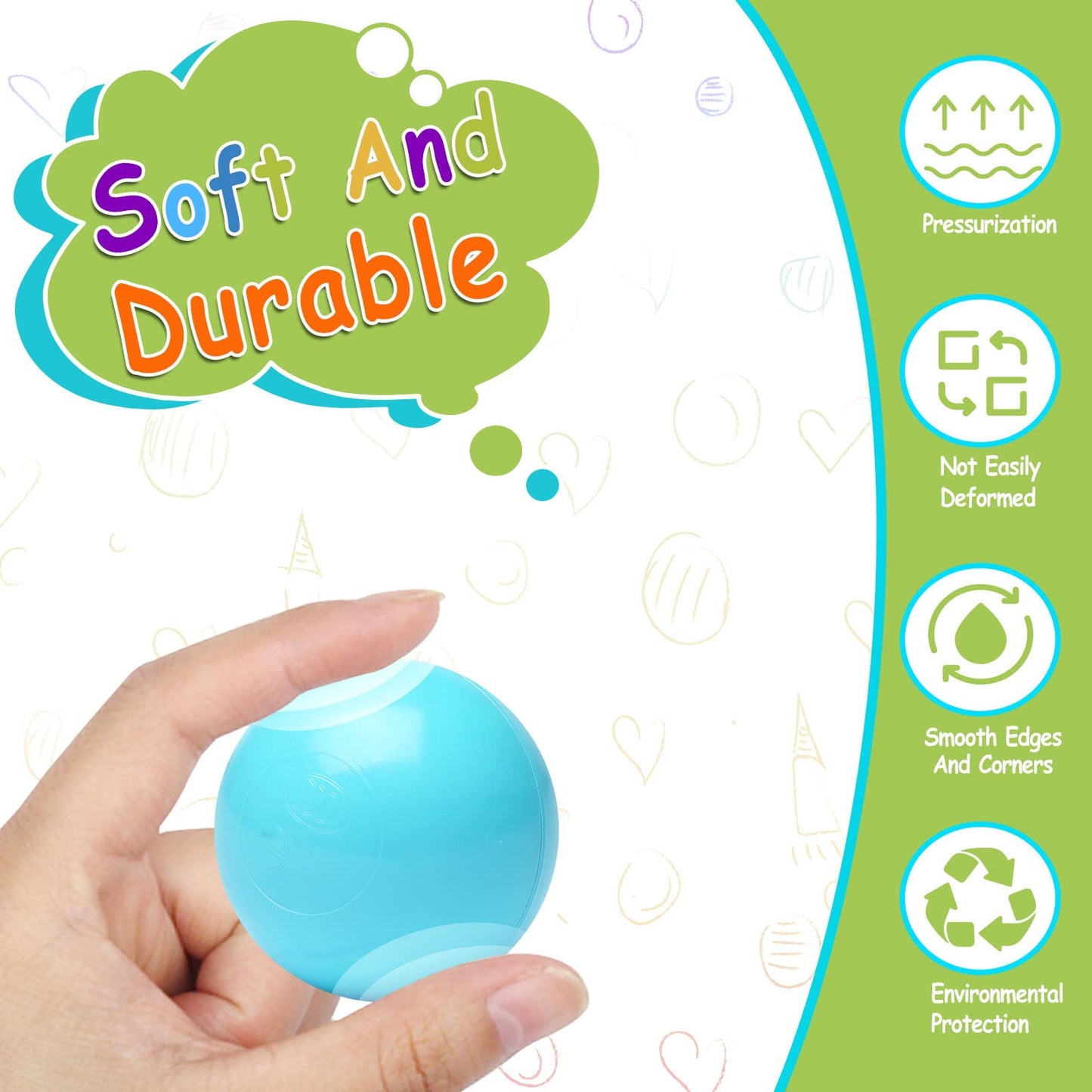 Vanland Ball Pit Balls - Phthalate Free & BPA Free, 2.2-Inch Colorful Set