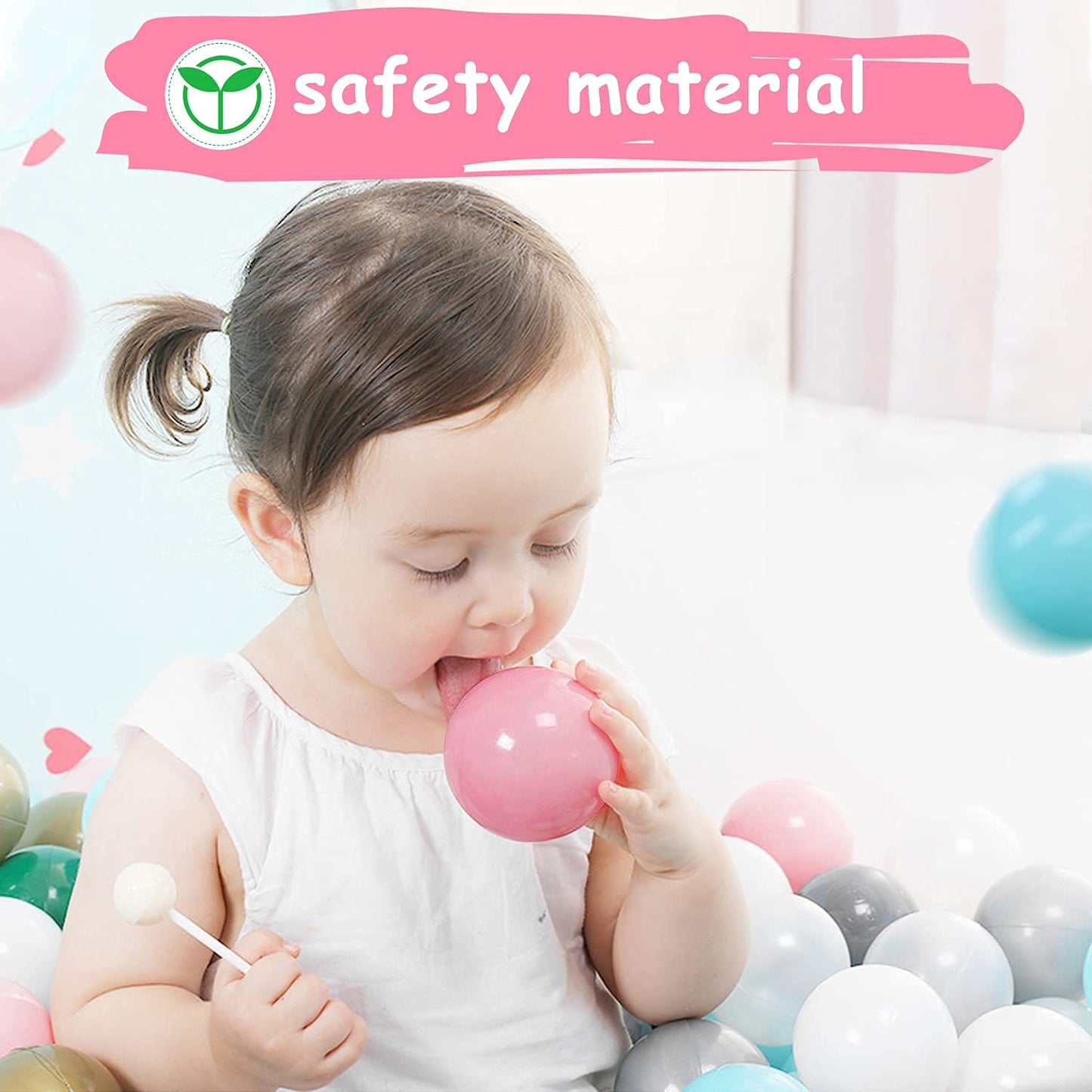 Vanland Ball Pit Balls – Phthalate Free, BPA Free, 2.2-Inch Crush-Proof Multicolor Balls with Storage Bag
