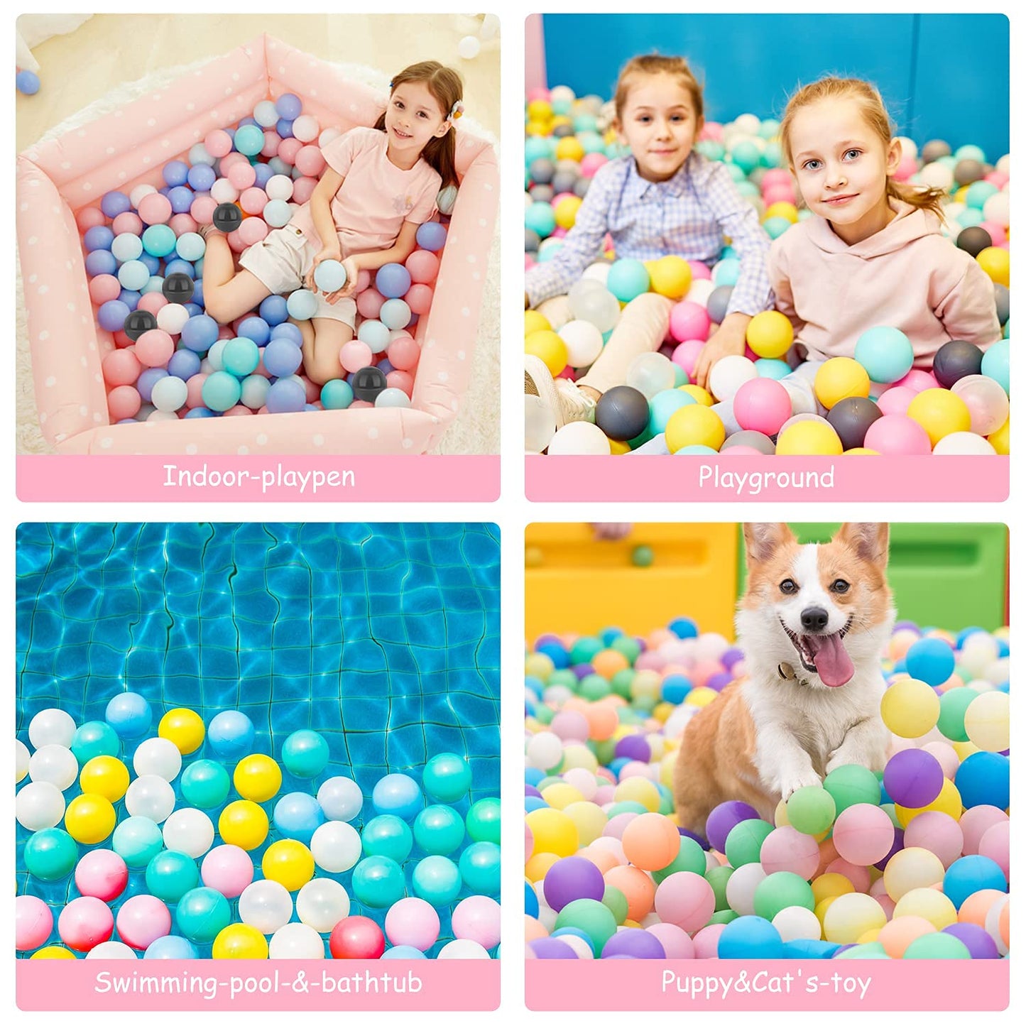 Vanland Ball Pit Balls – Phthalate Free, BPA Free, 2.2-Inch Crush-Proof Multicolor Balls with Storage Bag