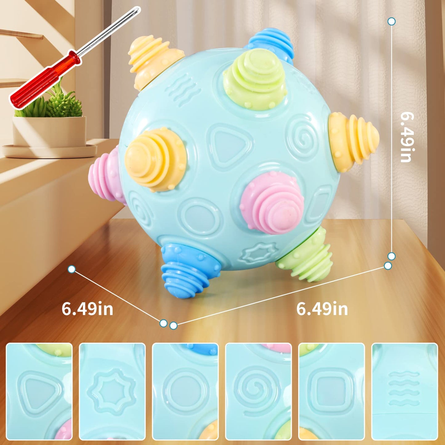 VANLINNY Bumble Ball: Interactive Musical Baby Toy for Sensory Learning, Crawling & Play (3+ Years)
