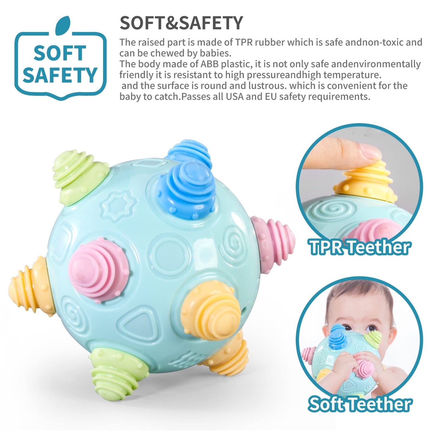 VANLINNY Bumble Ball: Interactive Musical Baby Toy for Sensory Learning, Crawling & Play (3+ Years)