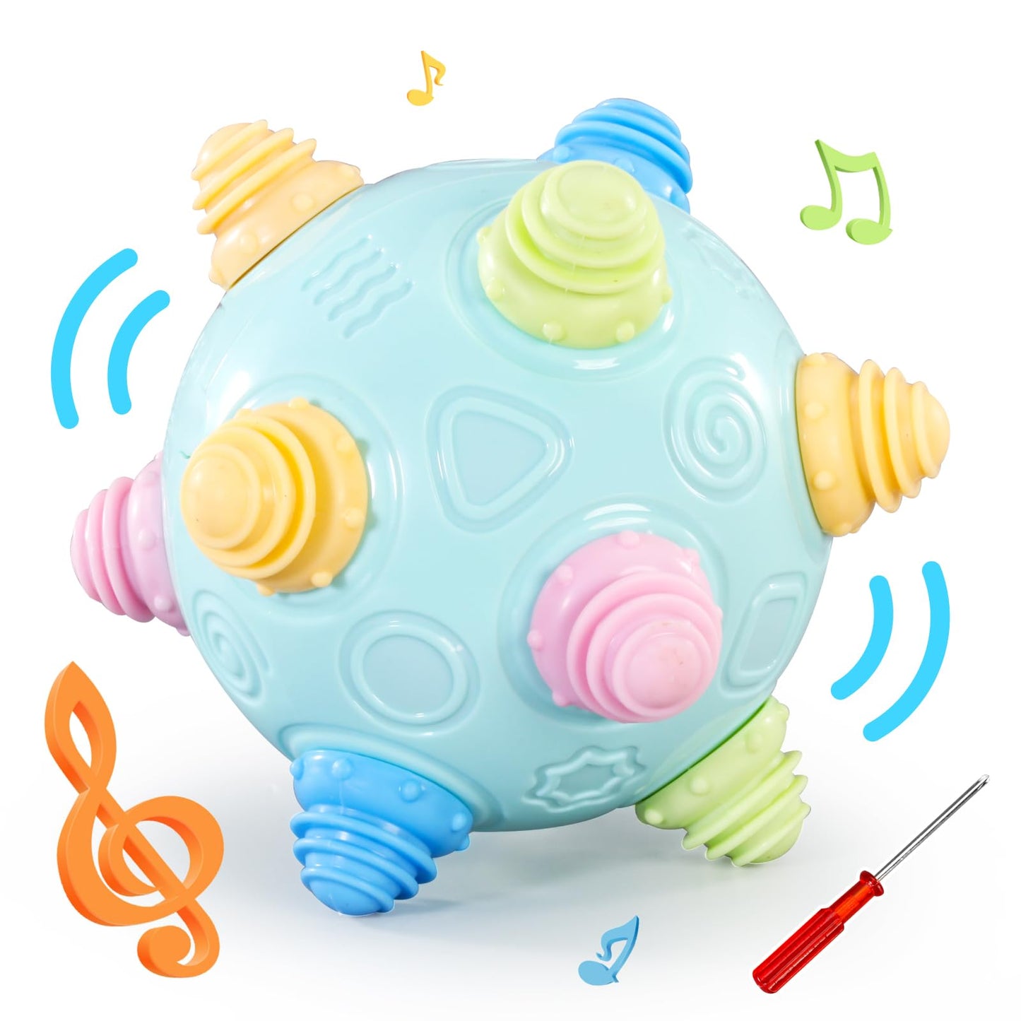 VANLINNY Bumble Ball: Interactive Musical Baby Toy for Sensory Learning, Crawling & Play (3+ Years)