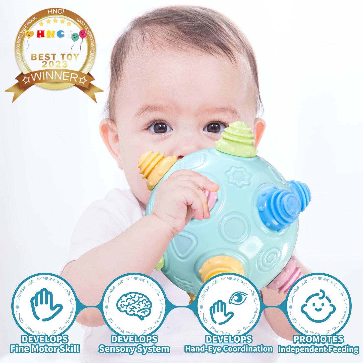 VANLINNY Bumble Ball: Interactive Musical Baby Toy for Sensory Learning, Crawling & Play (3+ Years)