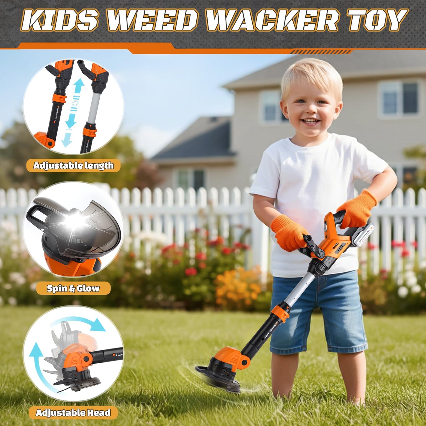 Vanplay 3-in-1 Kids Yard Tools Set | Realistic Pretend Play with Safety Gear