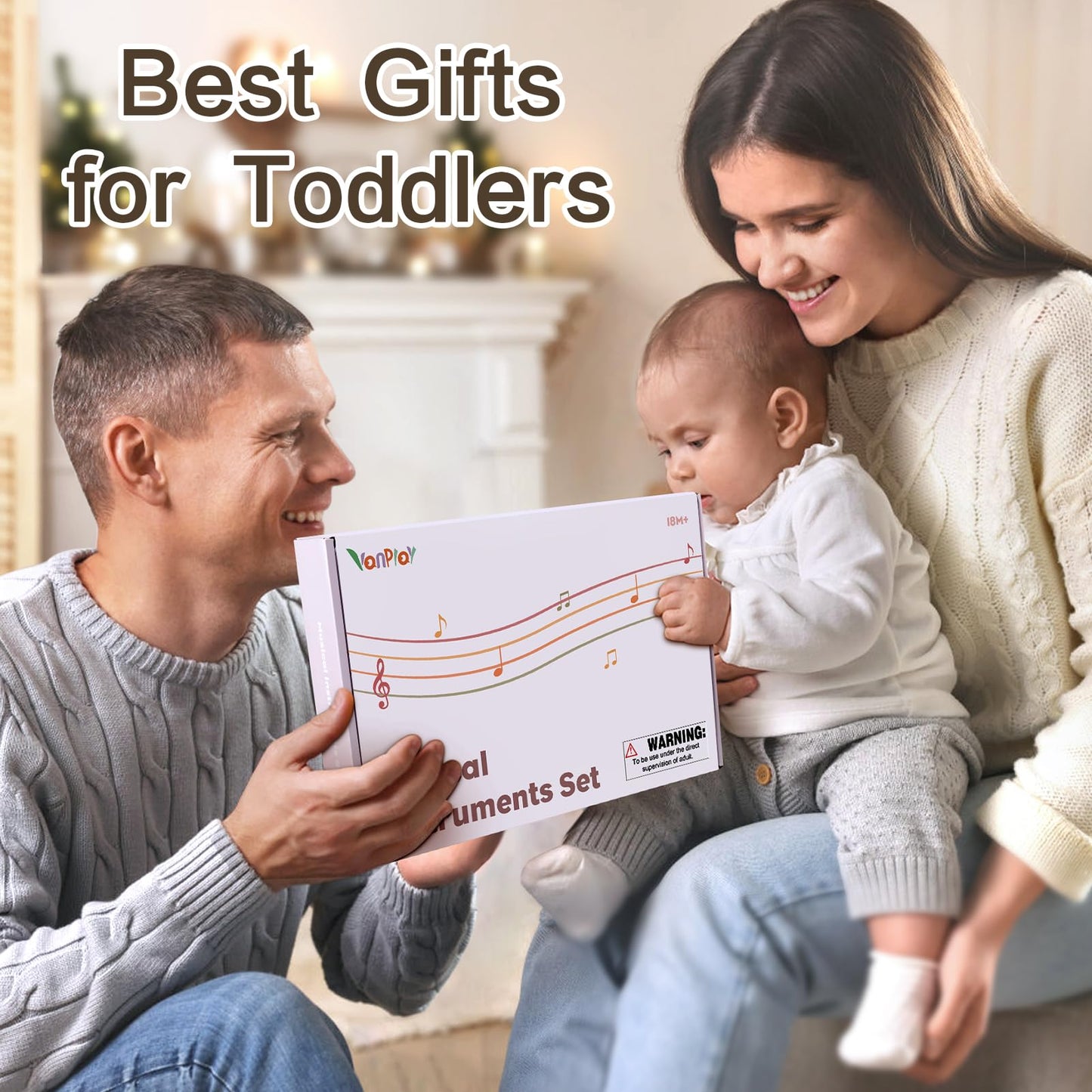 Vanplay 8-in-1 Musical Instruments for Toddlers – Wooden Montessori Toys for 2-3 Year Old Girls