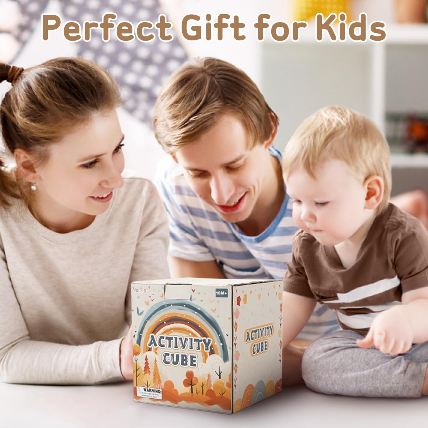 Vanplay Montessori 5-in-1 Wooden Activity Cube for Toddlers 1-3