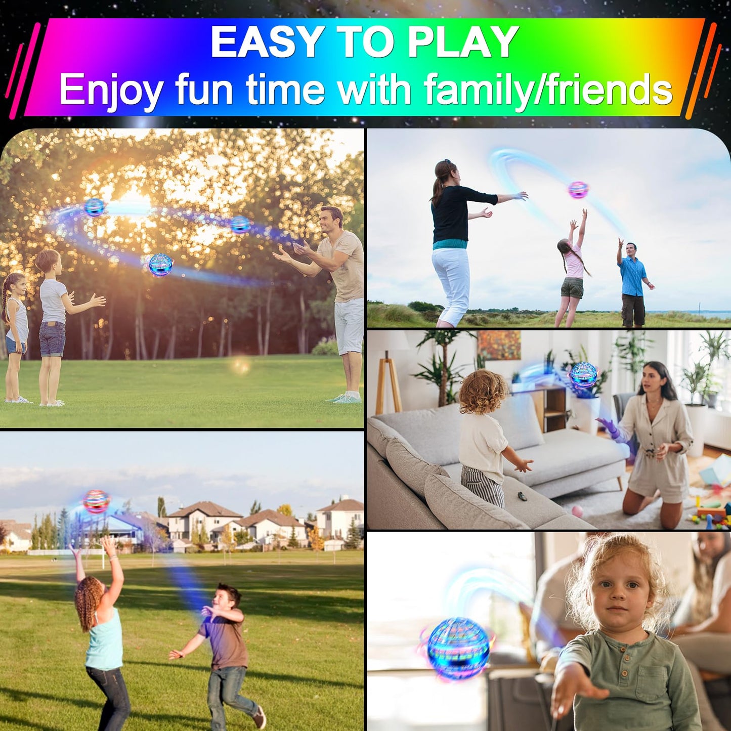Vantexi Flying Orb Ball Toy – 2026 Upgraded Parachute LED & Hand-Control