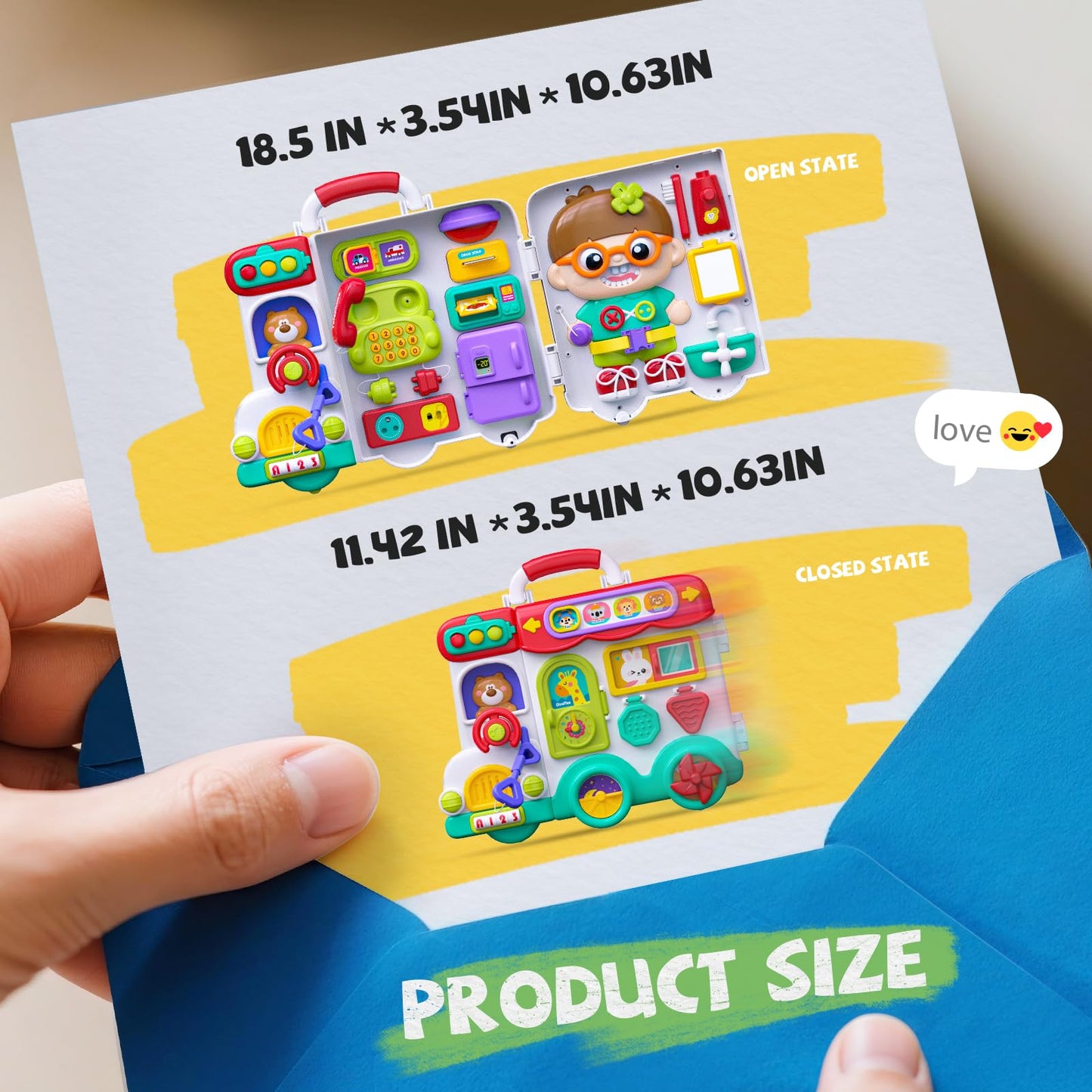 Vanvimen 54-in-1 Busy Board Montessori Toys | English & Spanish, 1-2 Year Old Gift