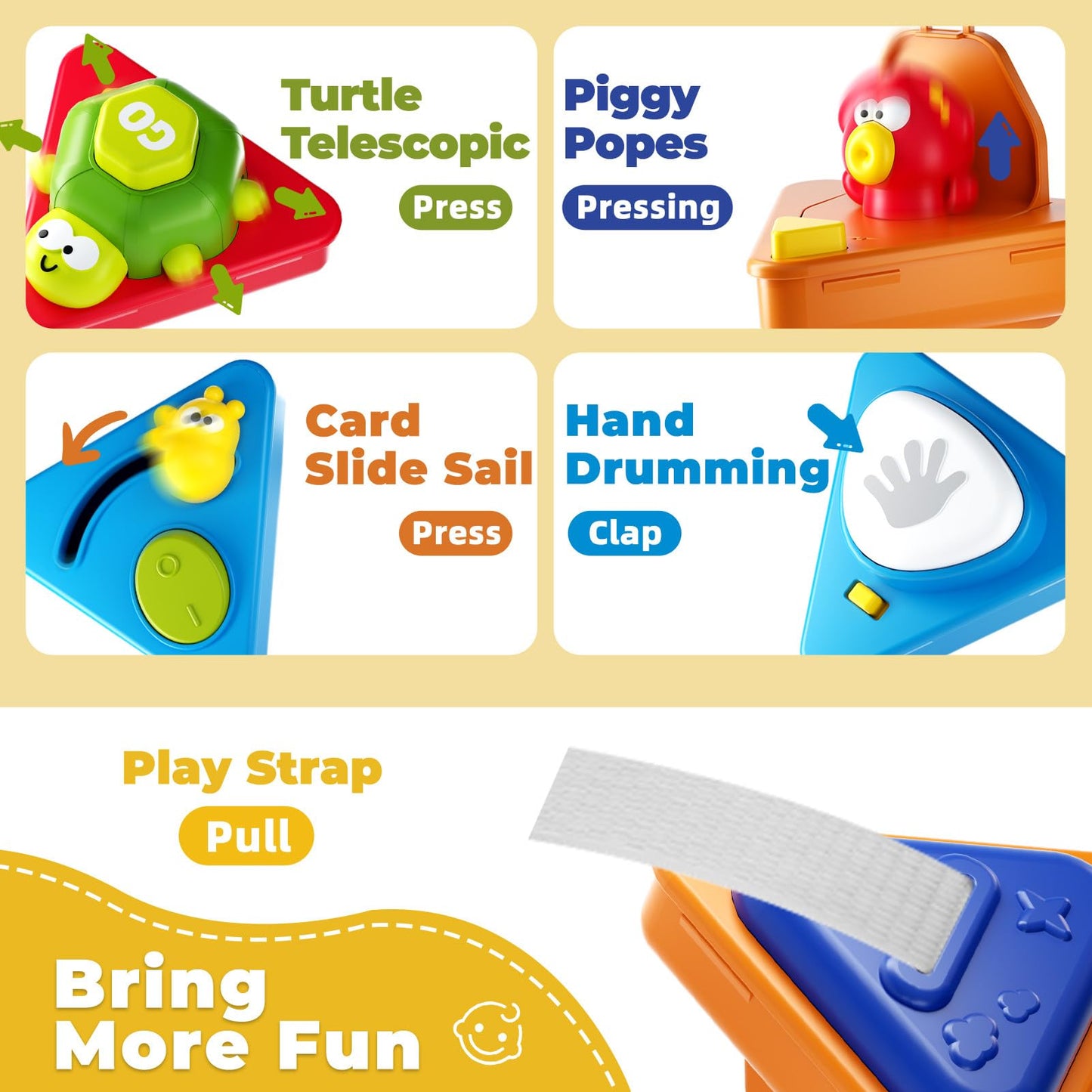 Vanvimen 20-in-1 Toddler Busy Board Cube | Montessori Sensory Toy for 1-3 Year Olds