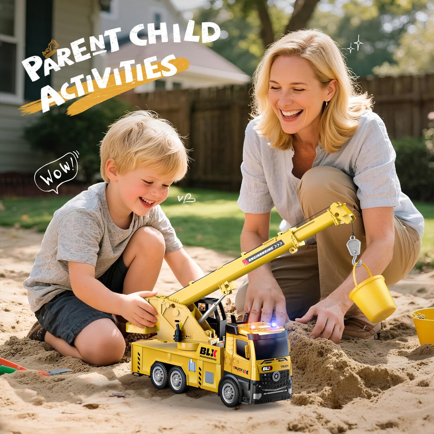 Vanvimen 4 Pcs Alloy Construction Trucks — Light & Sound Toys for Kids 2-6