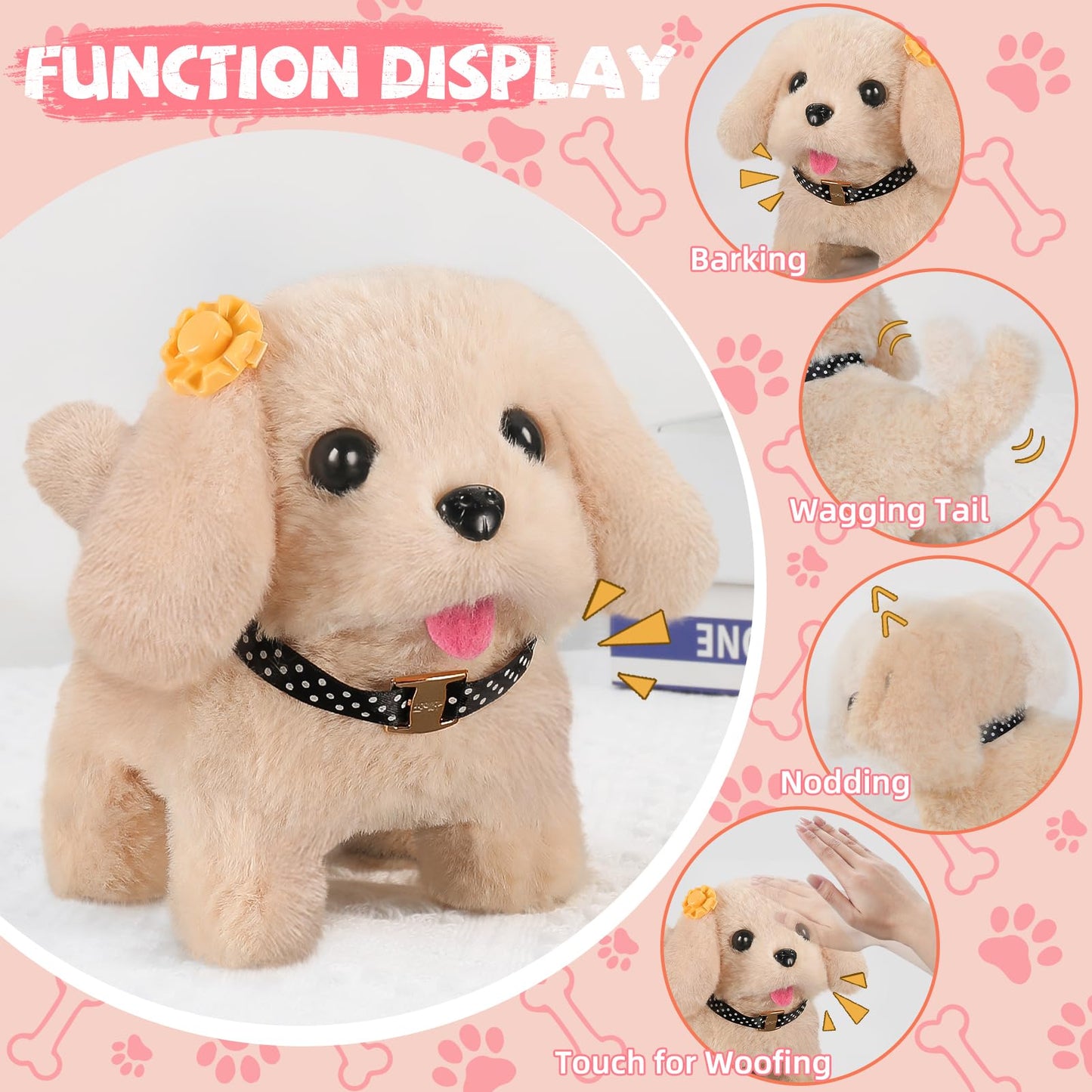 Vanvimen 16-Piece Robot Dog Toy Set for Kids – Realistic Puppy Play for Girls & Boys