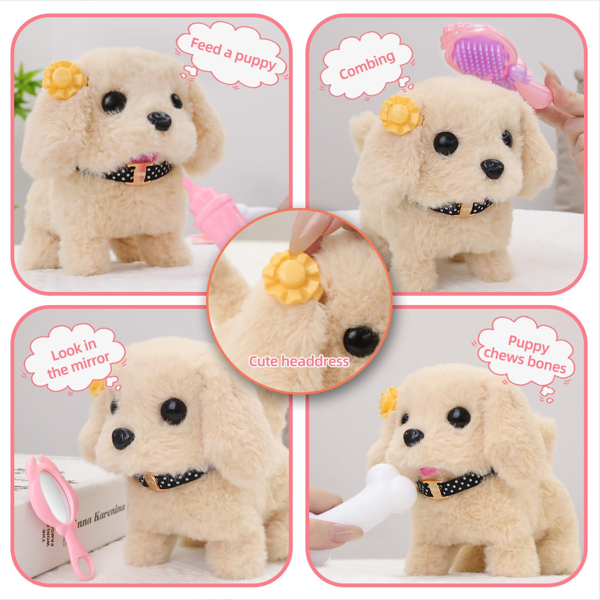 Vanvimen 16-Piece Robot Dog Toy Set for Kids – Realistic Puppy Play for Girls & Boys