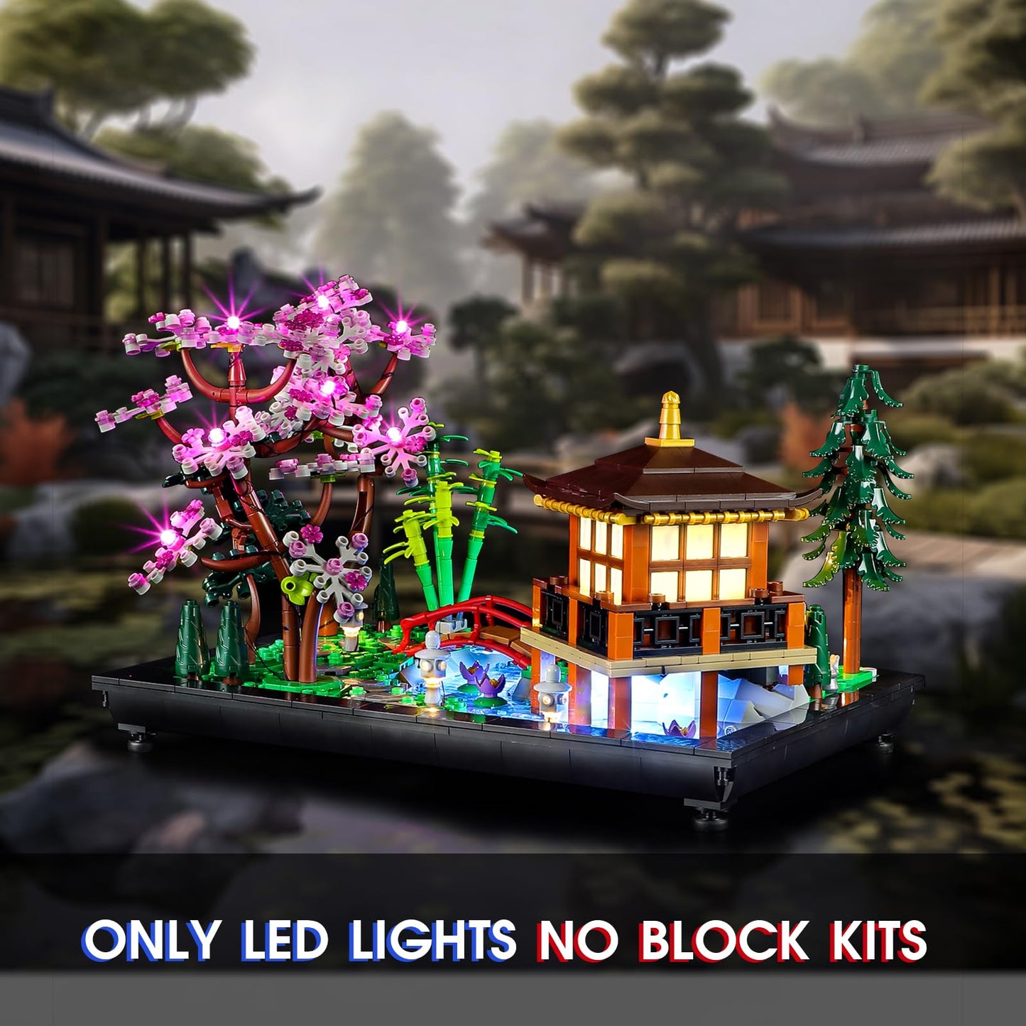 Vaodest LED Light Kit for LEGO 10315 Tranquil Garden – Ambient Illumination, USB or Battery Power