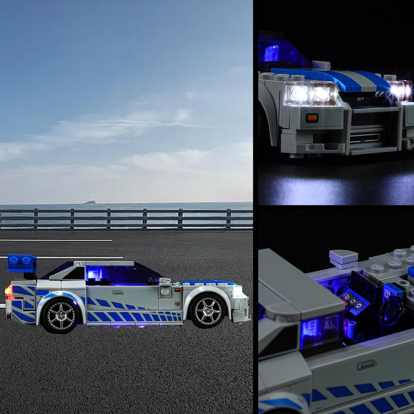 Vaodest LED Light Kit for Lego 76917 Speed Champions Nissan GT-R (R34) – LED Light Only